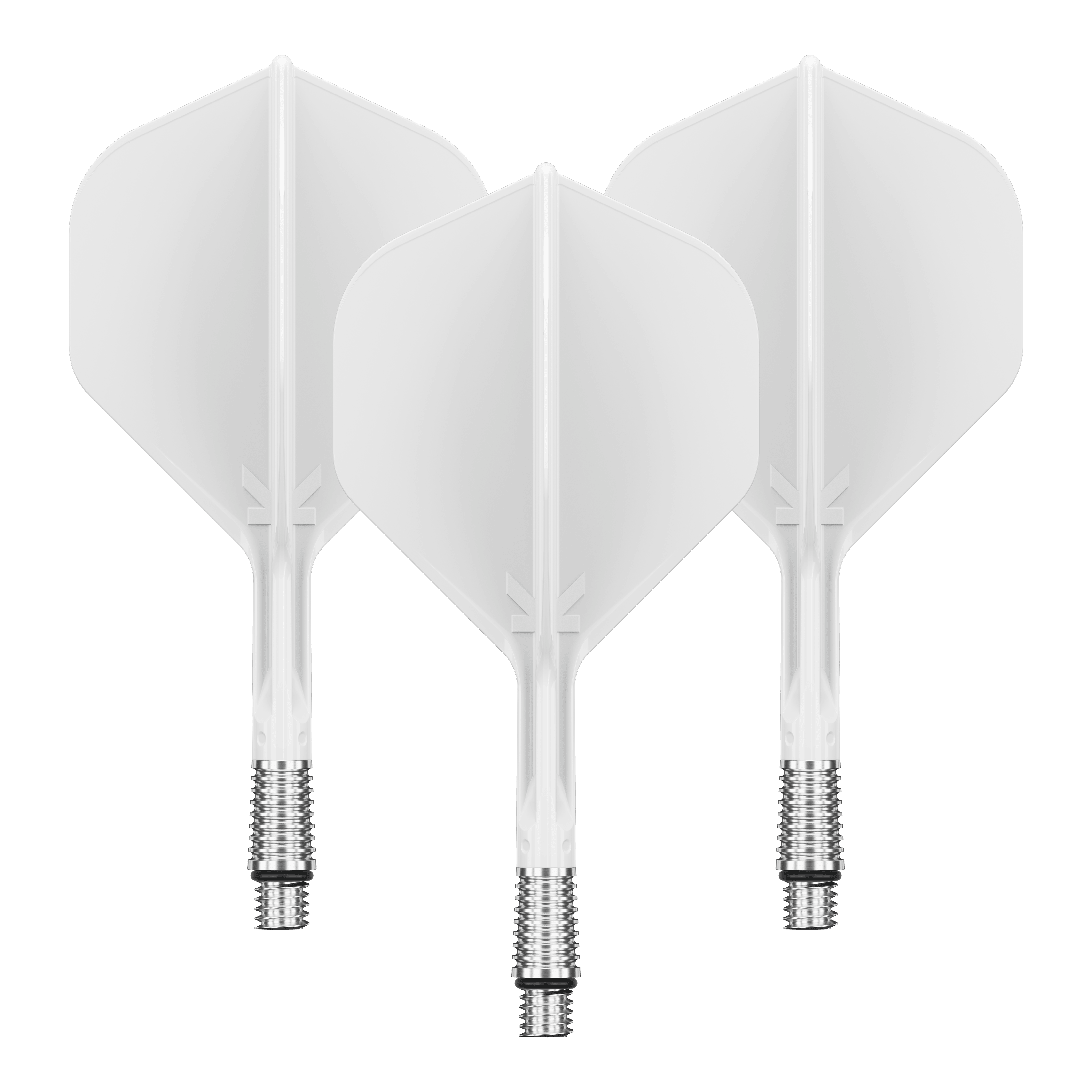 Target K-Shift No2 Standardní letky - Bílé Abgebildet ist ein Set mit weißen Dart Flights. Die Flights haben eine geschätzte Länge von 26 mm.