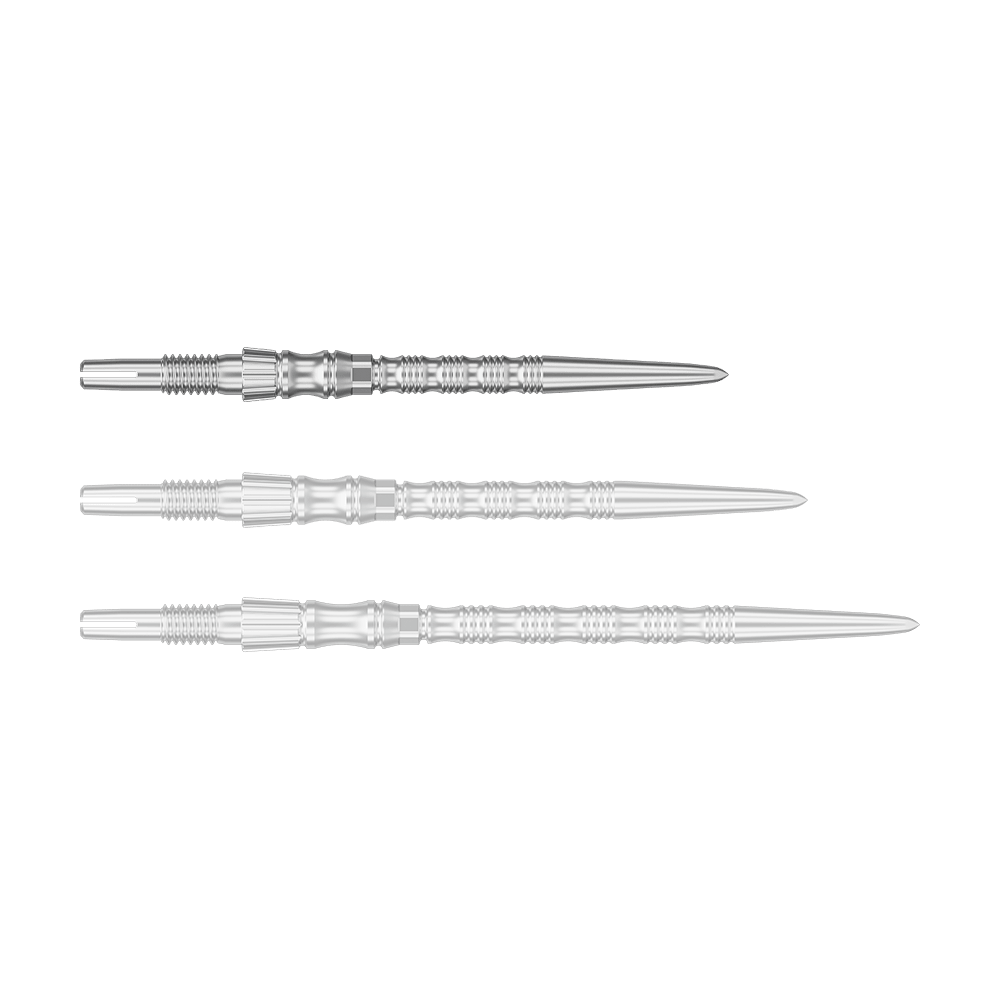 Ocelové hroty na šipky Target Signature Swiss Point TRB - stříbrné Abgebildet ist eine einzelne silberfarbene Dartspitze mit einer Länge von 30 mm. Das Produkt scheint aus der Serie 'Target SwissPoint Signature TRB' zu stammen.