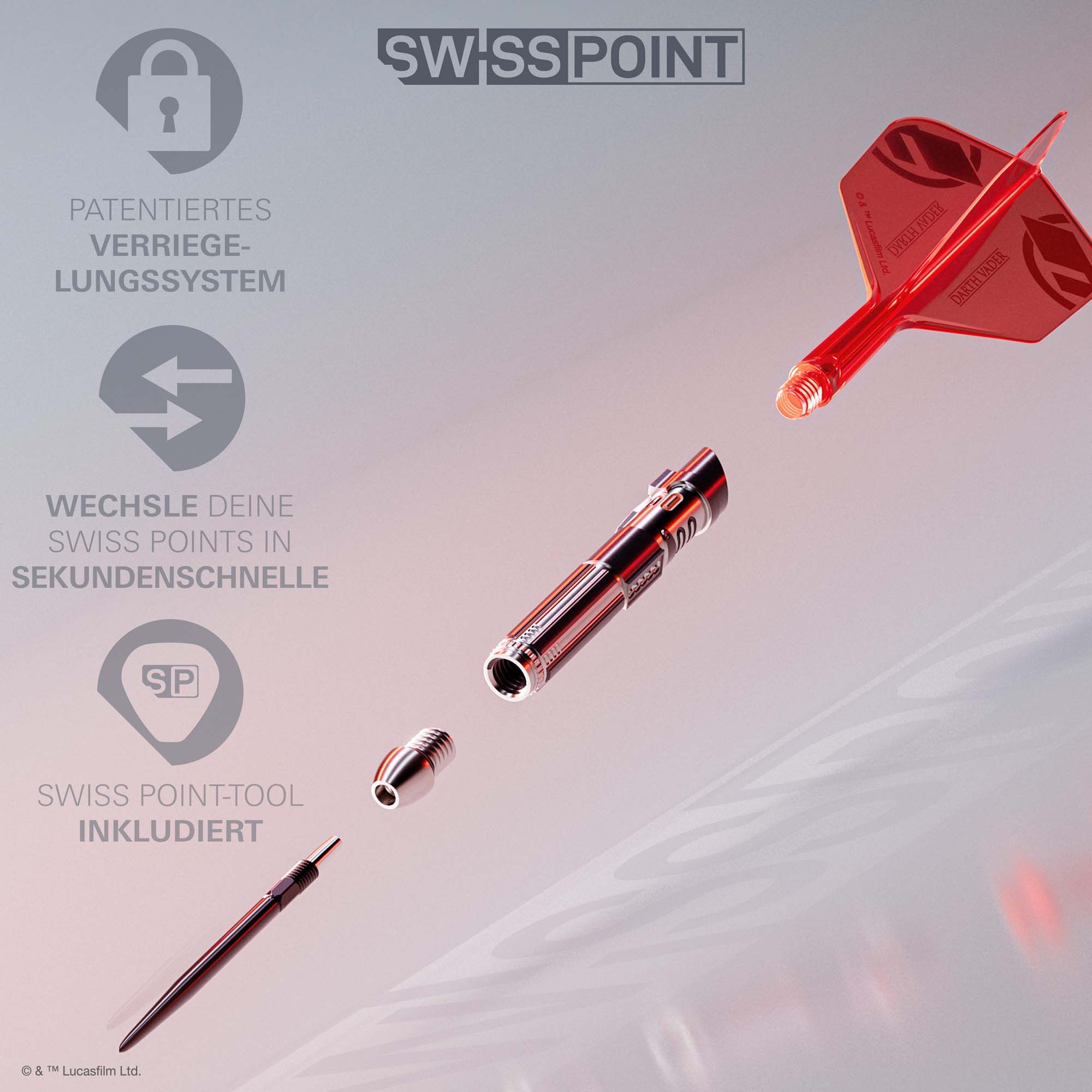 Šipky Target Star Wars Darth Vader Sith Lord Lightsaber Limited First Edition - 24g Abgebildet ist das Target Star Wars Darth Vader Light Saber Limited Edition Steeldarts - 24g. Das Produkt besticht durch sein einzigartiges Star Wars Lichtschwert-Design.