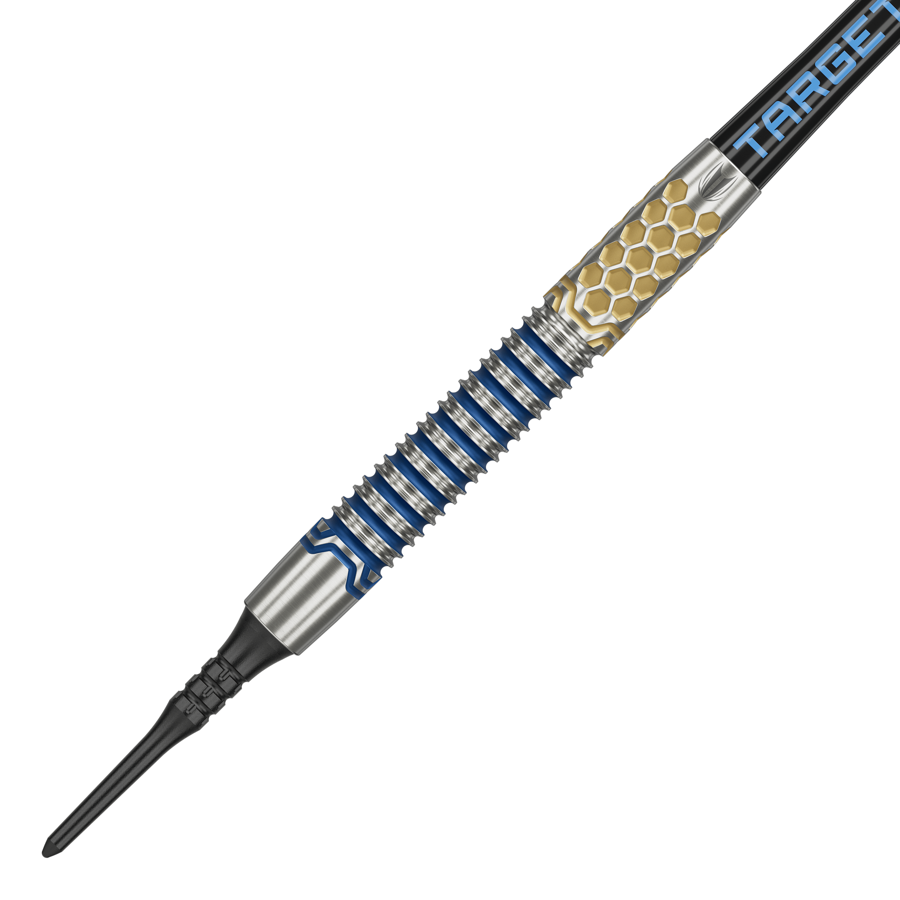Měkké šipky Target Josh Rock GEN1 - 20g Dies ist der Target Josh Rock GEN1 Softdart mit einem Gewicht von 20g. Der Dartpfeil hat ein auffälliges Design mit blauen und goldenen Akzenten.