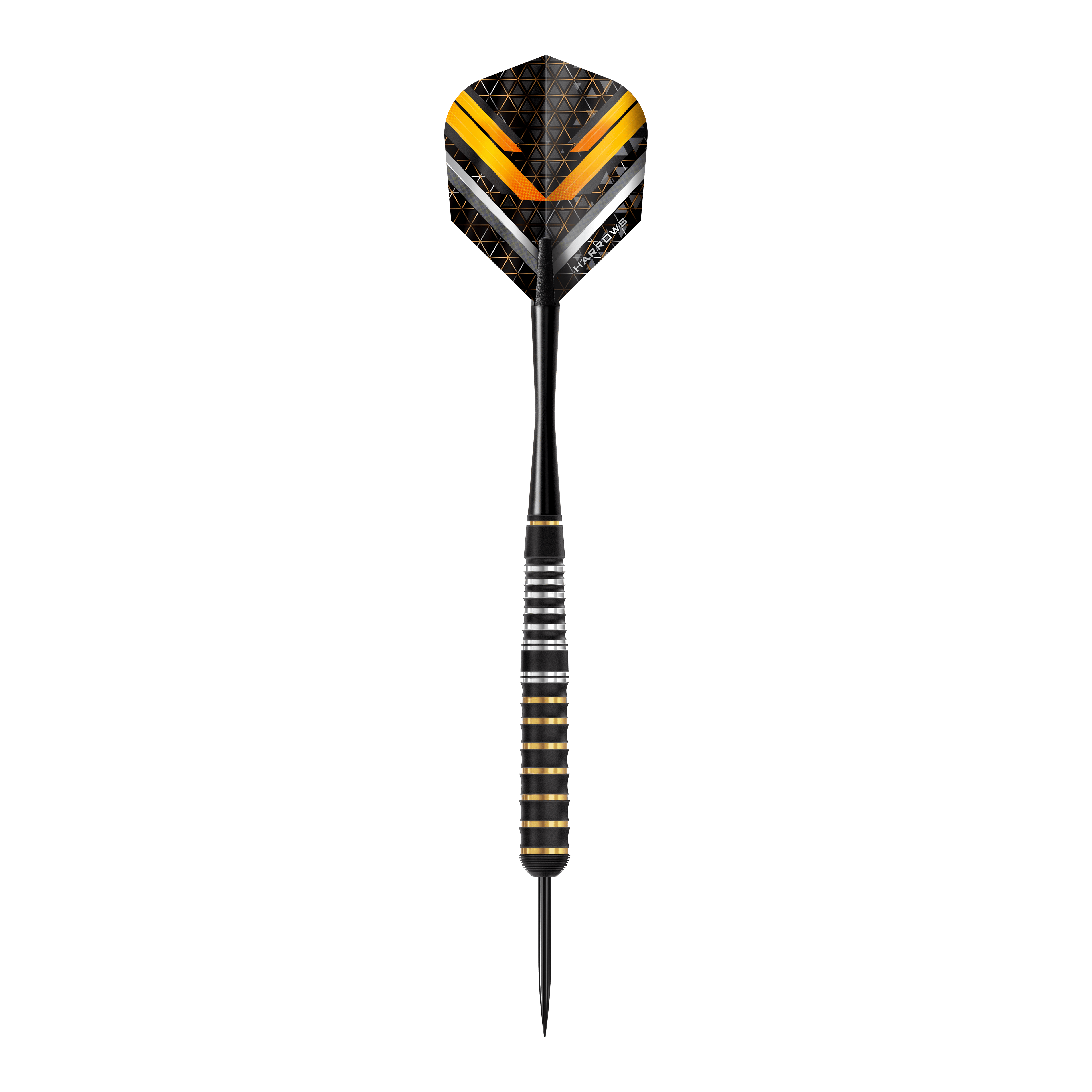 Auf dem Foto sind Harrows Vulcan Steeldarts zu sehen. Sie zeichnen sich durch ihr modernes Design aus.