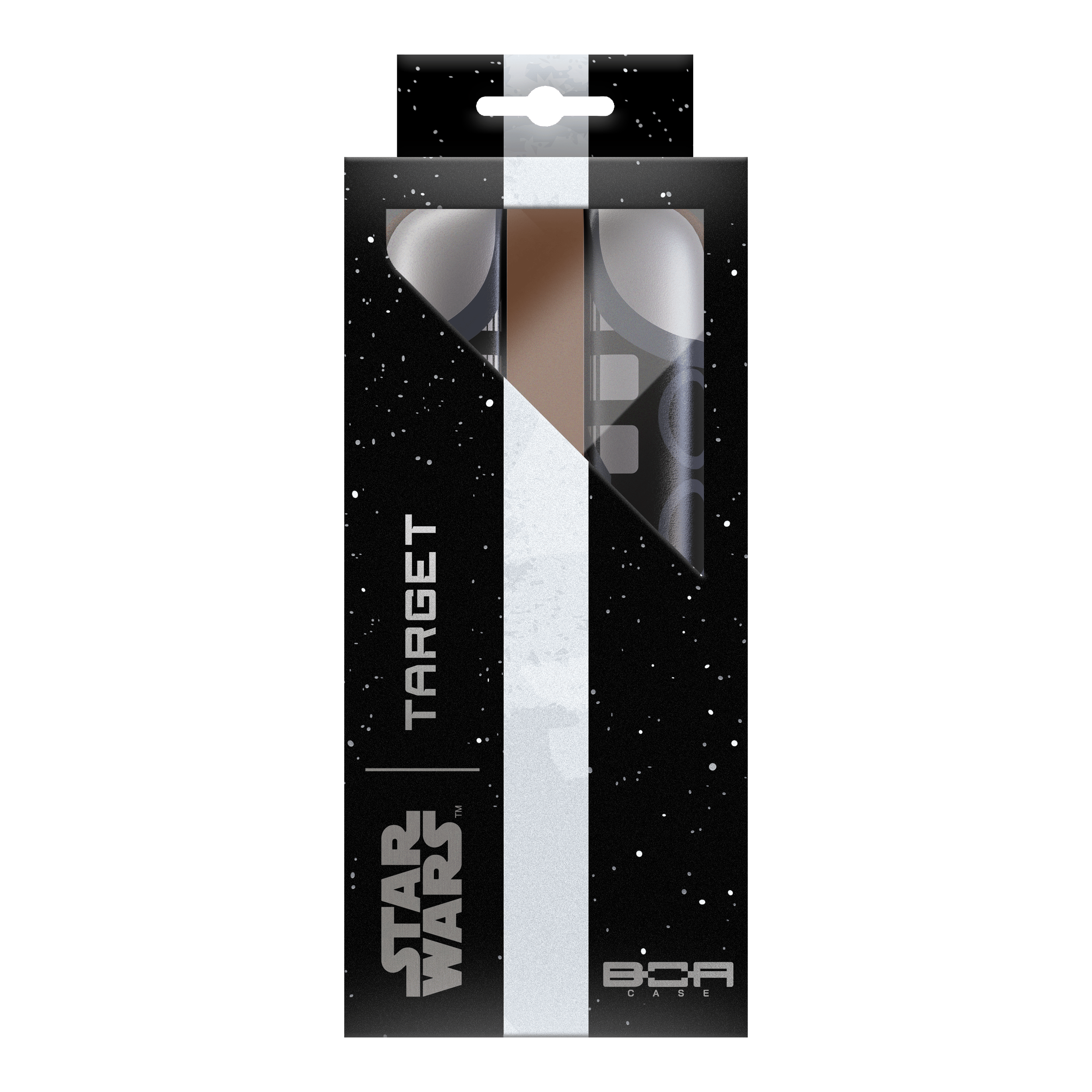 Dieses Bild präsentiert das Target Star Wars Boa Dartcase - Mandalorian. Das Dartcase ist im Stil der Mandalorian-Serie gestaltet.