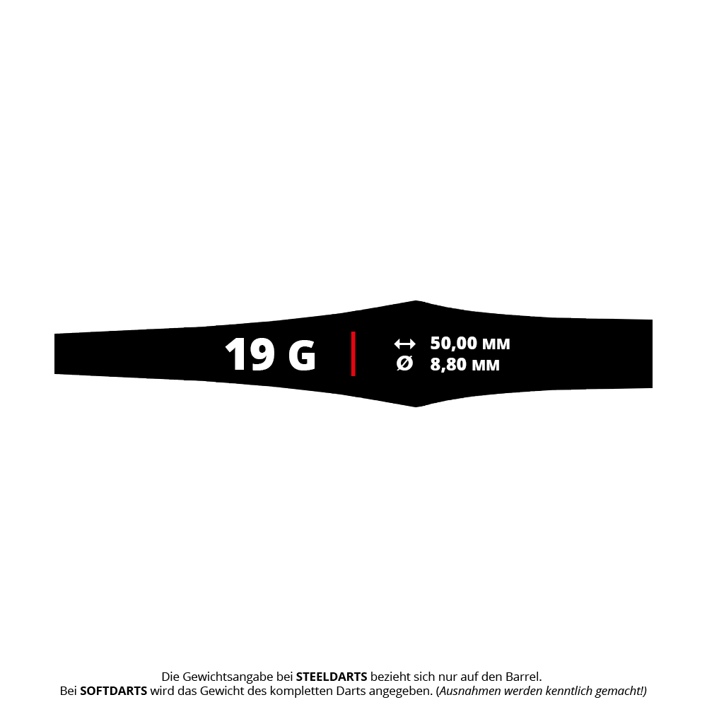 Ocelové šipky Caliburn Starships Series Sunspear - 19g Abgebildet sind die Caliburn Starships Series Sunspear Steeldarts mit 19 Gramm. Die Darts sind speziell für Dartspieler konzipiert.