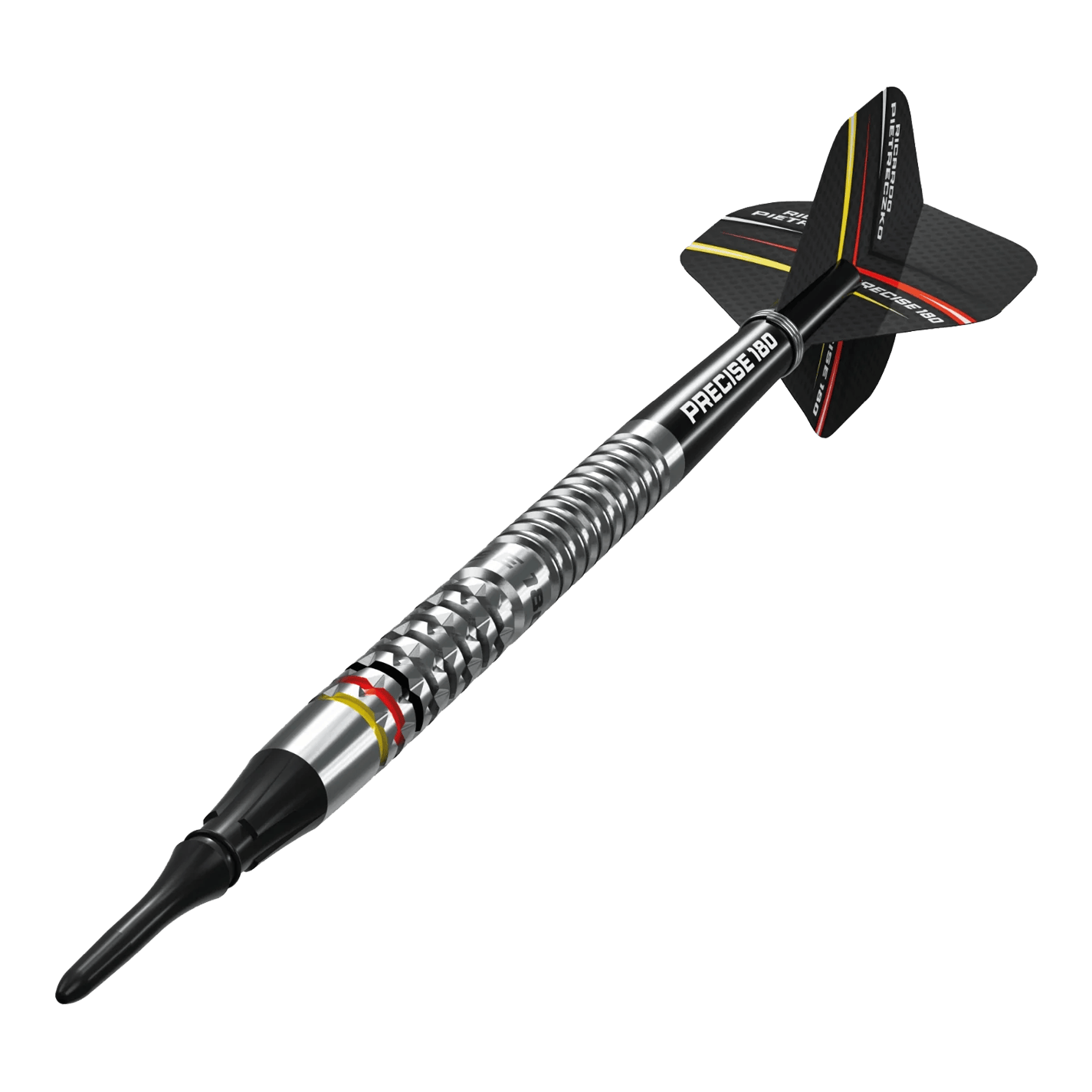 Šipky Precise 180 Ricardo Pietreczko GEN1 měkké Das Bild zeigt die Precise 180 Ricardo Pietreczko GEN1 Softdarts. Diese Darts sind speziell für Softdart-Liebhaber entwickelt.