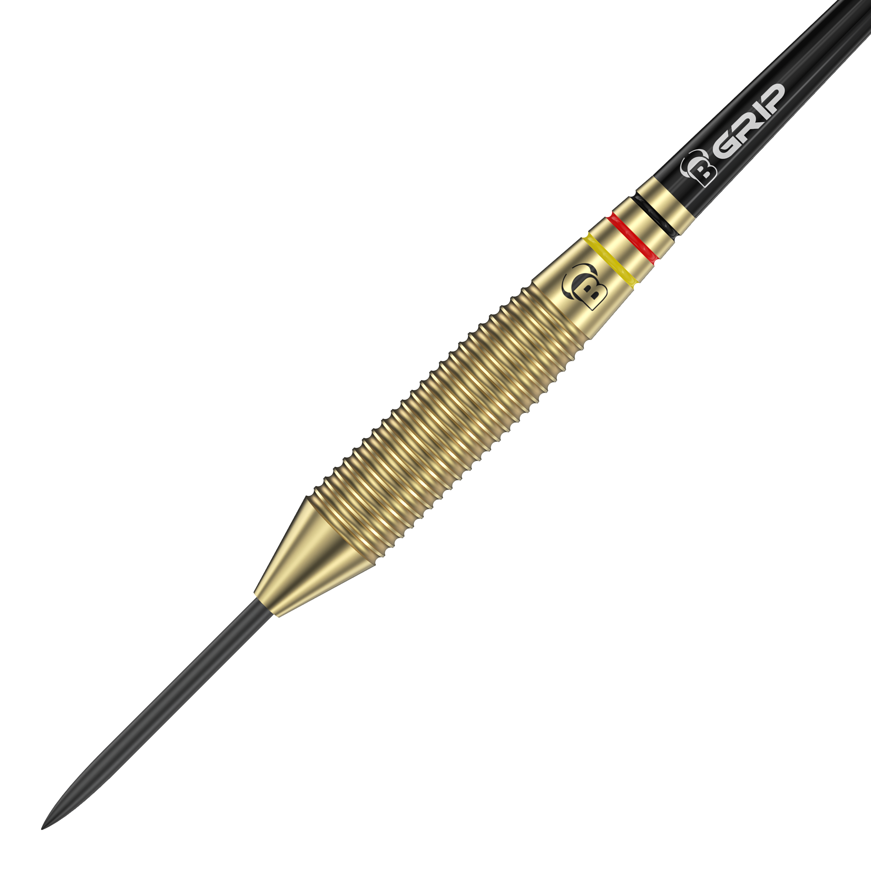 Býci Martin Schindler The Wall Mosazné ocelové šipky Auf dem Bild ist ein Bulls Martin Schindler The Wall Brass Steeldart zu sehen. Der Dart besitzt einen messingfarbenen, geriffelten Griffbereich und eine schwarze Spitze.