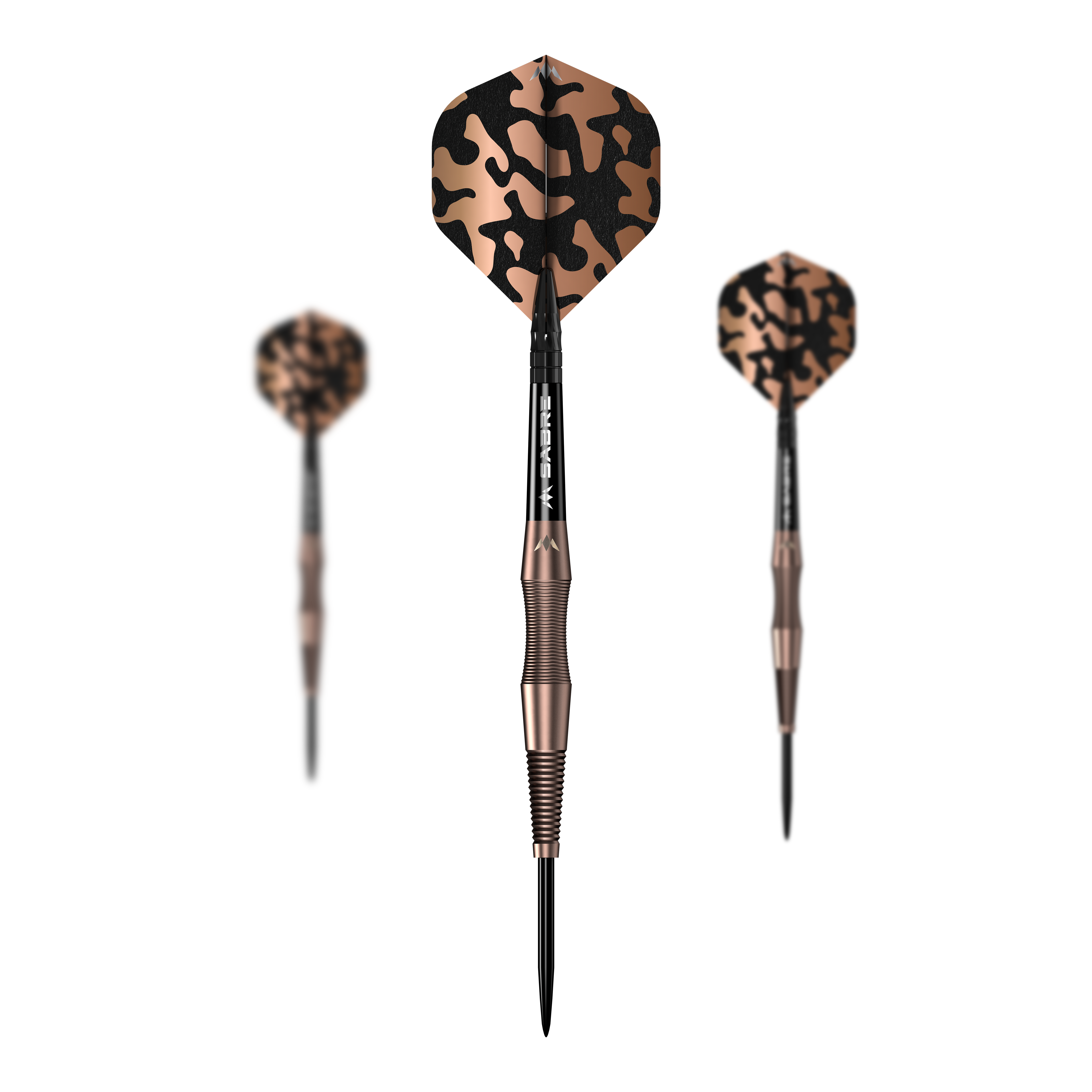 Zu sehen ist das Produkt Mission Deadshot Bronze Steeldarts - 23g. Das Set enthält mehrere Dartpfeile für das perfekte Spielerlebnis.