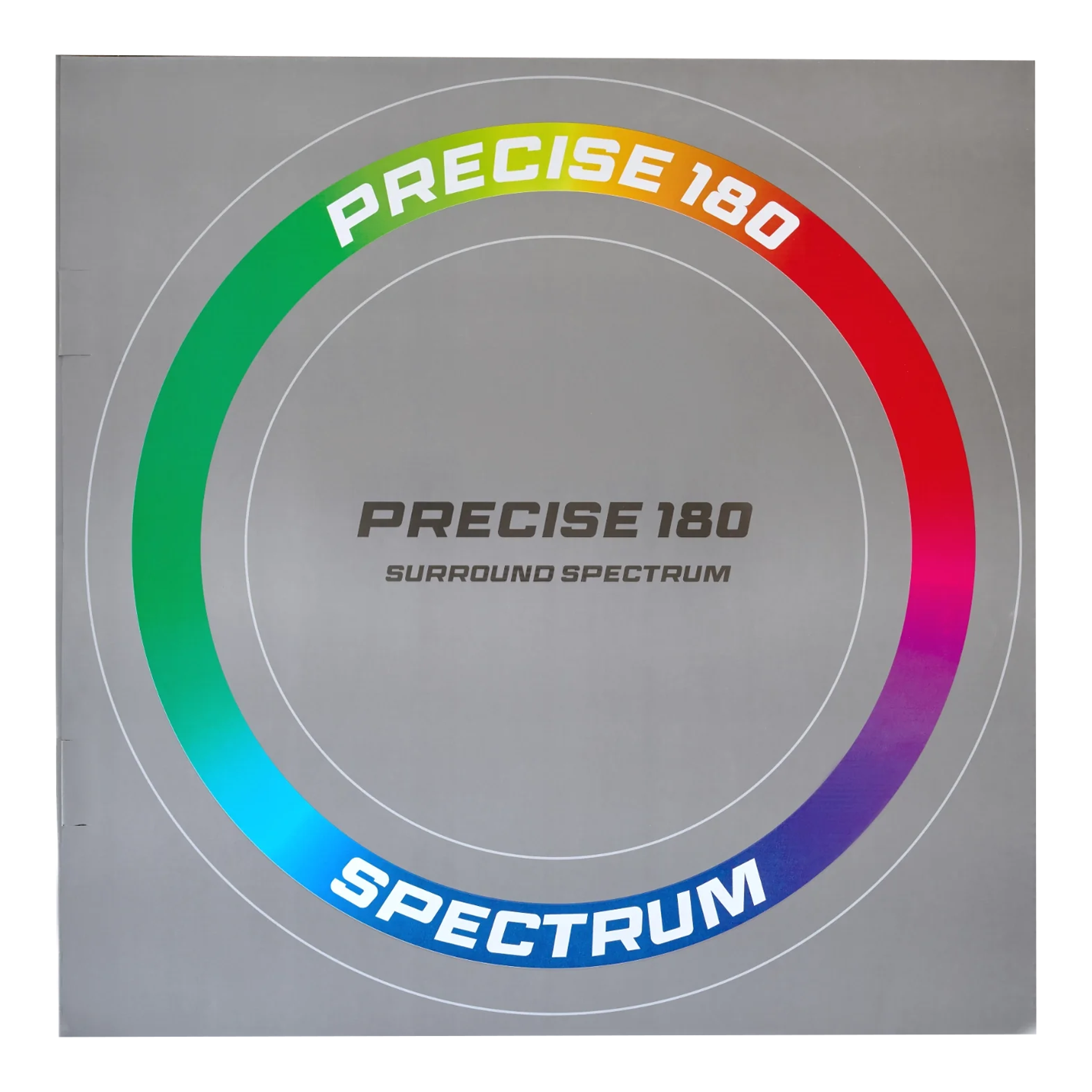 Zu sehen ist der Precise 180 Spectrum Dartboard Surround. Dieser Surround schützt die Wand beim Dartspielen.