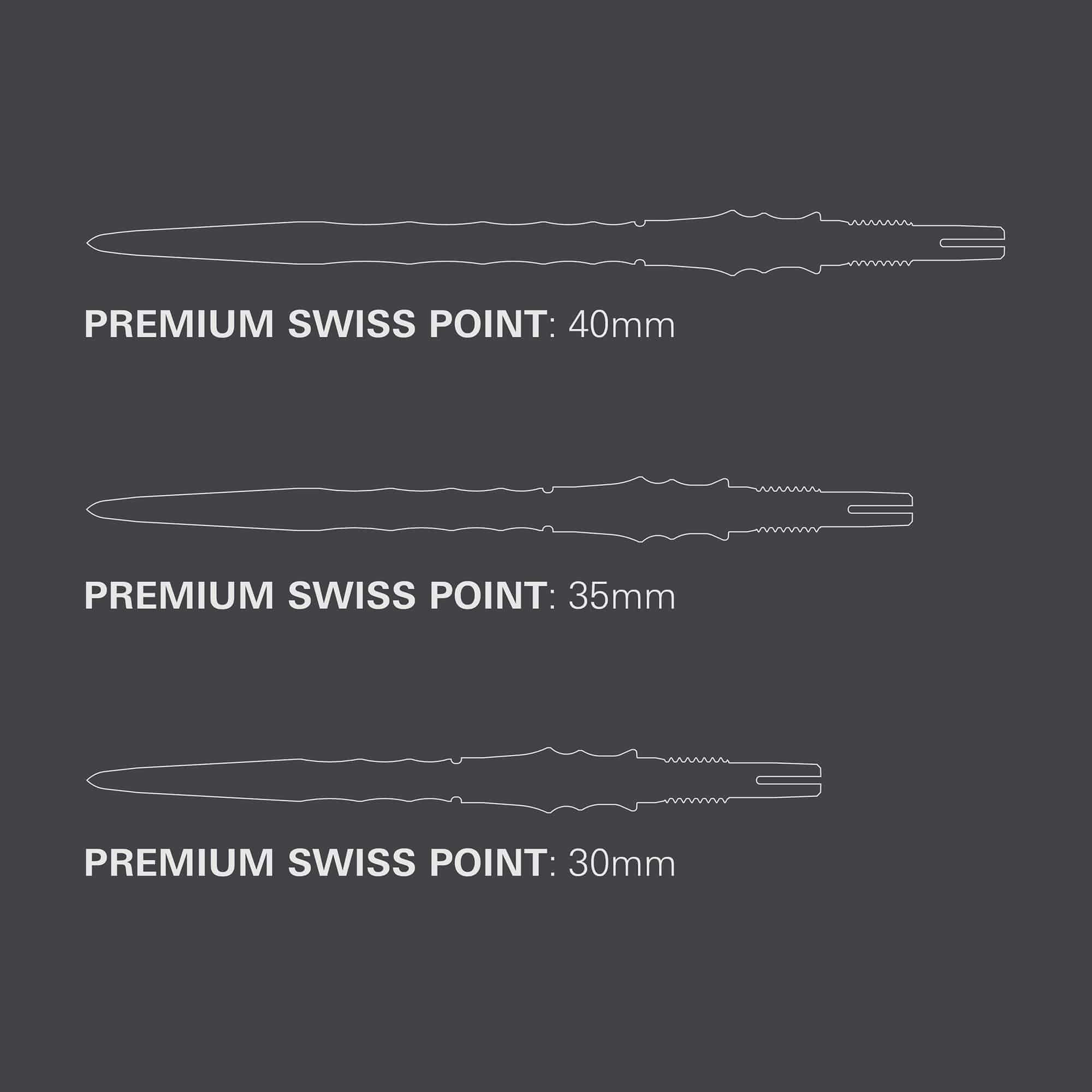 Špičky na šipky Target Japan Premium Swiss Point Steel - černé Zu sehen sind die Target Japan Premium Swiss Point Steldartspitzen - Schwarz. Die Dartspitzen sind in einem modernen schwarzen Design gehalten.