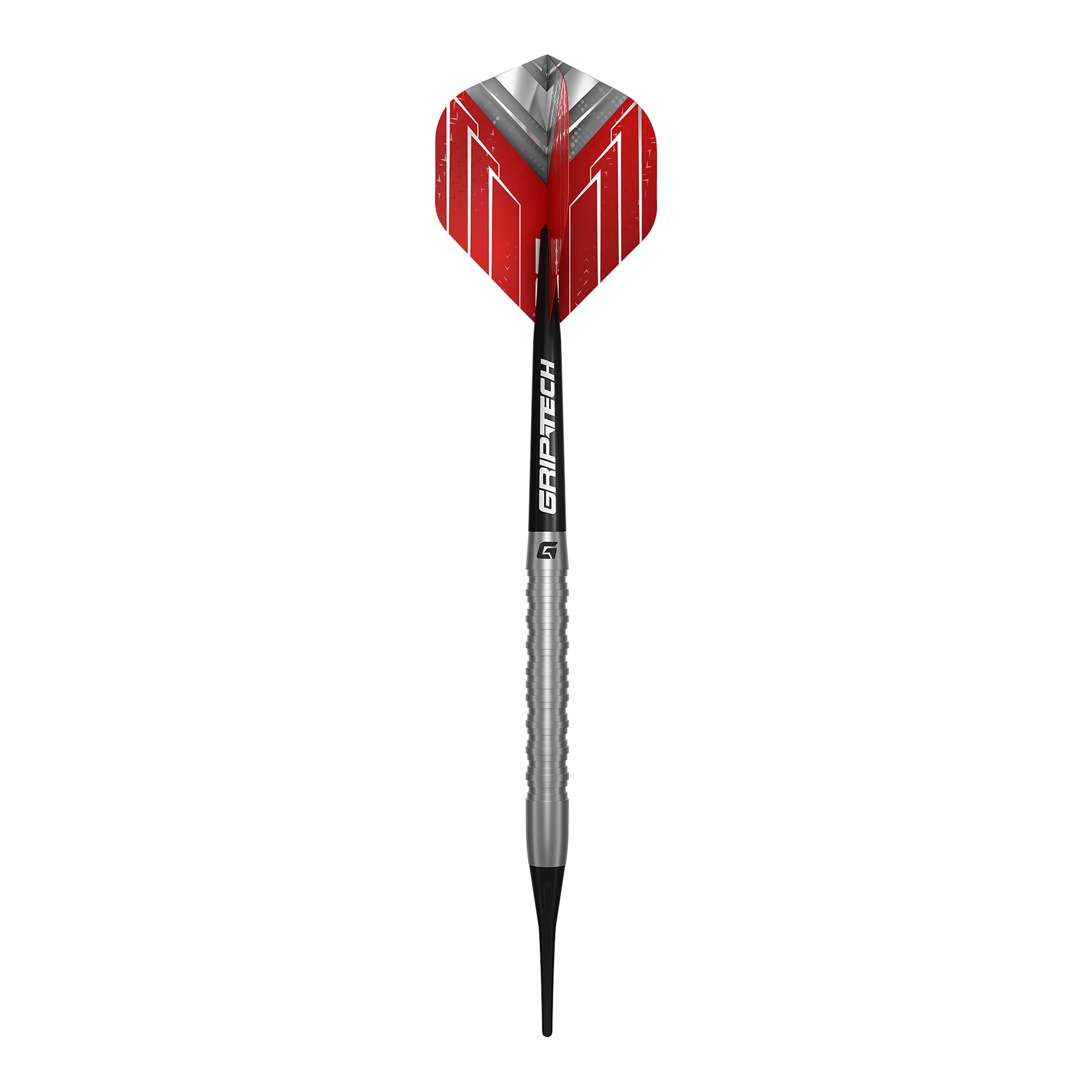 Das Bild zeigt die GOAT Podium Silver Softdarts mit 18g. Dieses Softdart-Modell ist in Silberfarbe gestaltet.