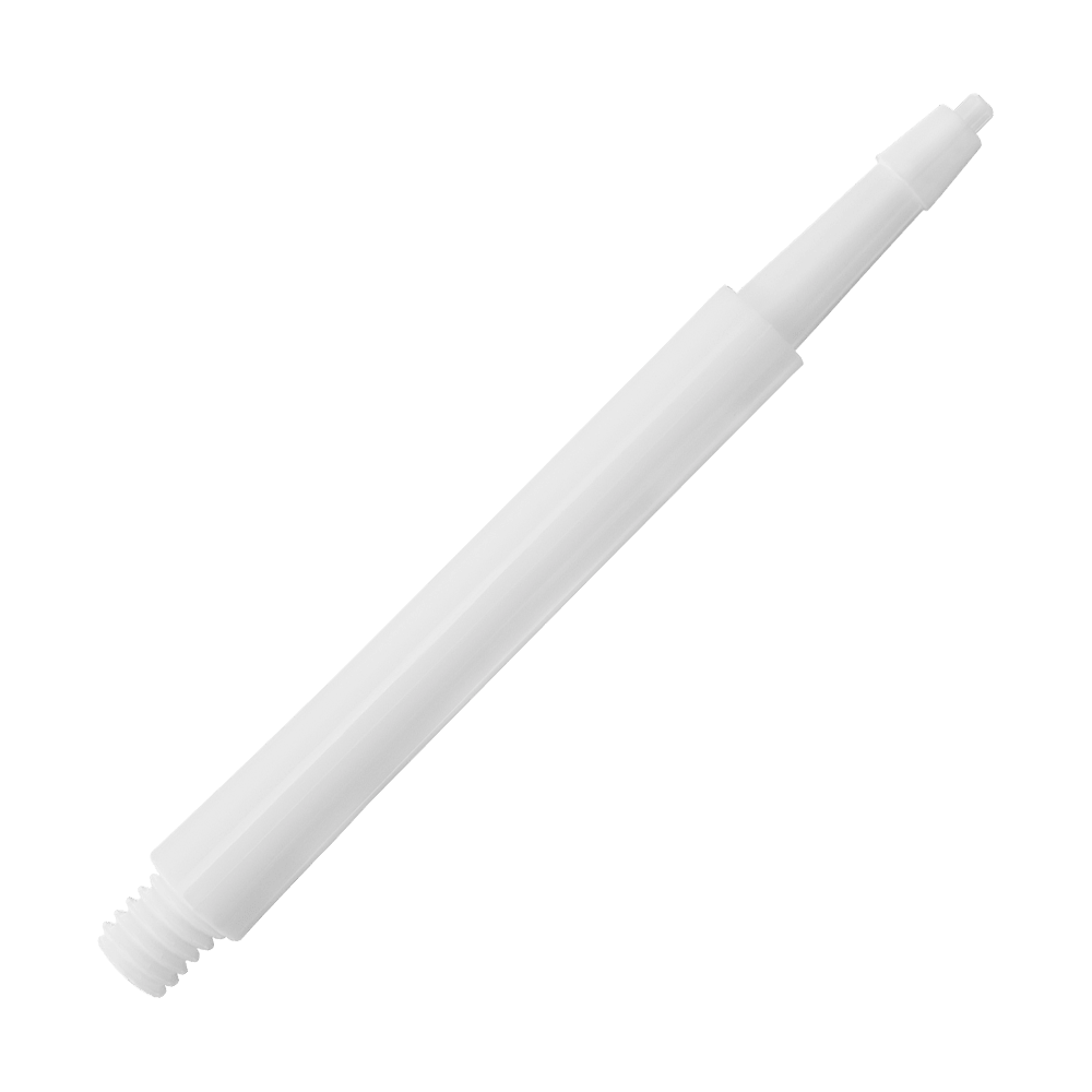 HRC12633W_Harrows_Clic_Standard_Shafts_Weiss_23mm_2 Das Bild zeigt einen weißen Harrows Clic Standard Shaft für Darts. Der Schaft ist aus Kunststoff und hat ein einfaches, geradliniges Design.