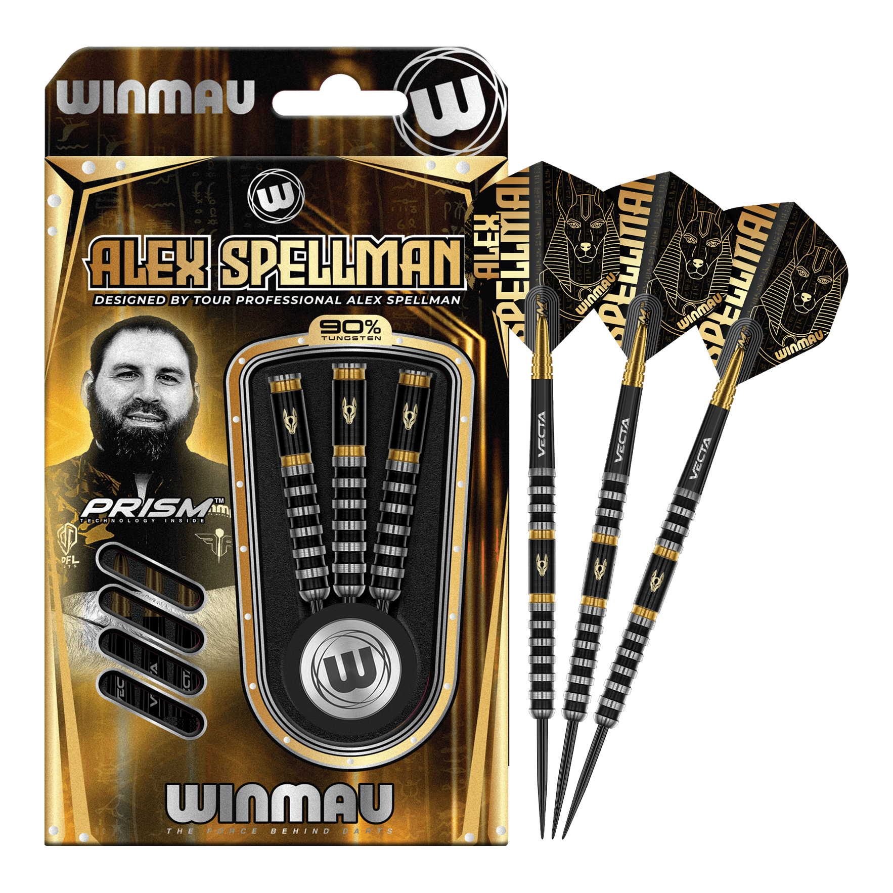 Ocelové šipky Winmau Alex Spellman Winmau Alex Spellman Steeldarts werden auf diesem Bild vollständig gezeigt. Das Produkt ist für professionelle und Hobbyspieler geeignet.