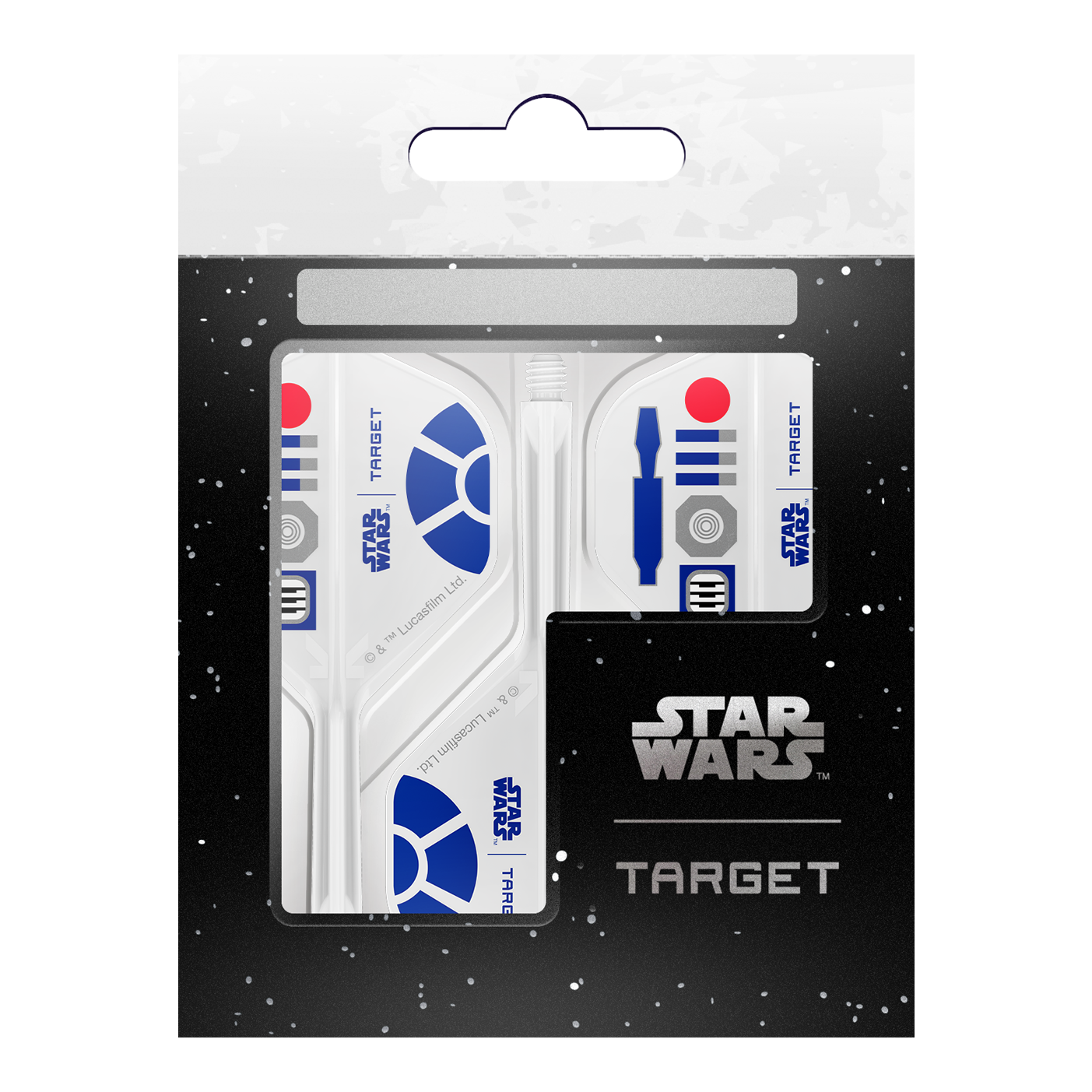 Standardní letky Target Star Wars K-Flex R2D2 No2 Target Star Wars K-Flex R2D2 No2 Standard Flights werden dargestellt. Diese Dartflights haben ein Star Wars Design mit R2D2 als Motiv.