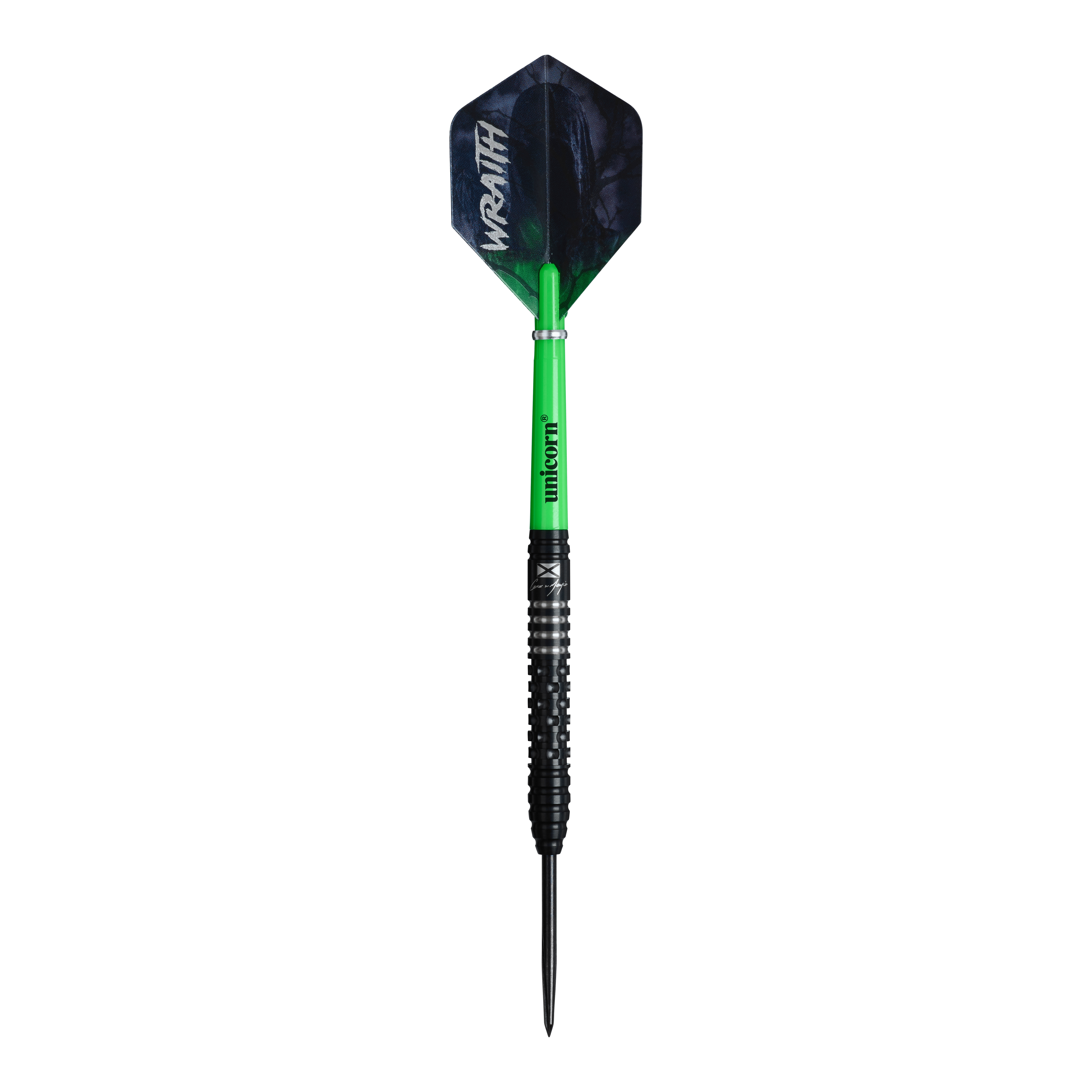 Ocelové šipky Unicorn Wraith Cameron Menzies - 23g Abgebildet ist das Produkt Unicorn Wraith Cameron Menzies Steeldarts - 23g. Die Steeldarts sind in einer 23-Gramm-Ausführung zu sehen.