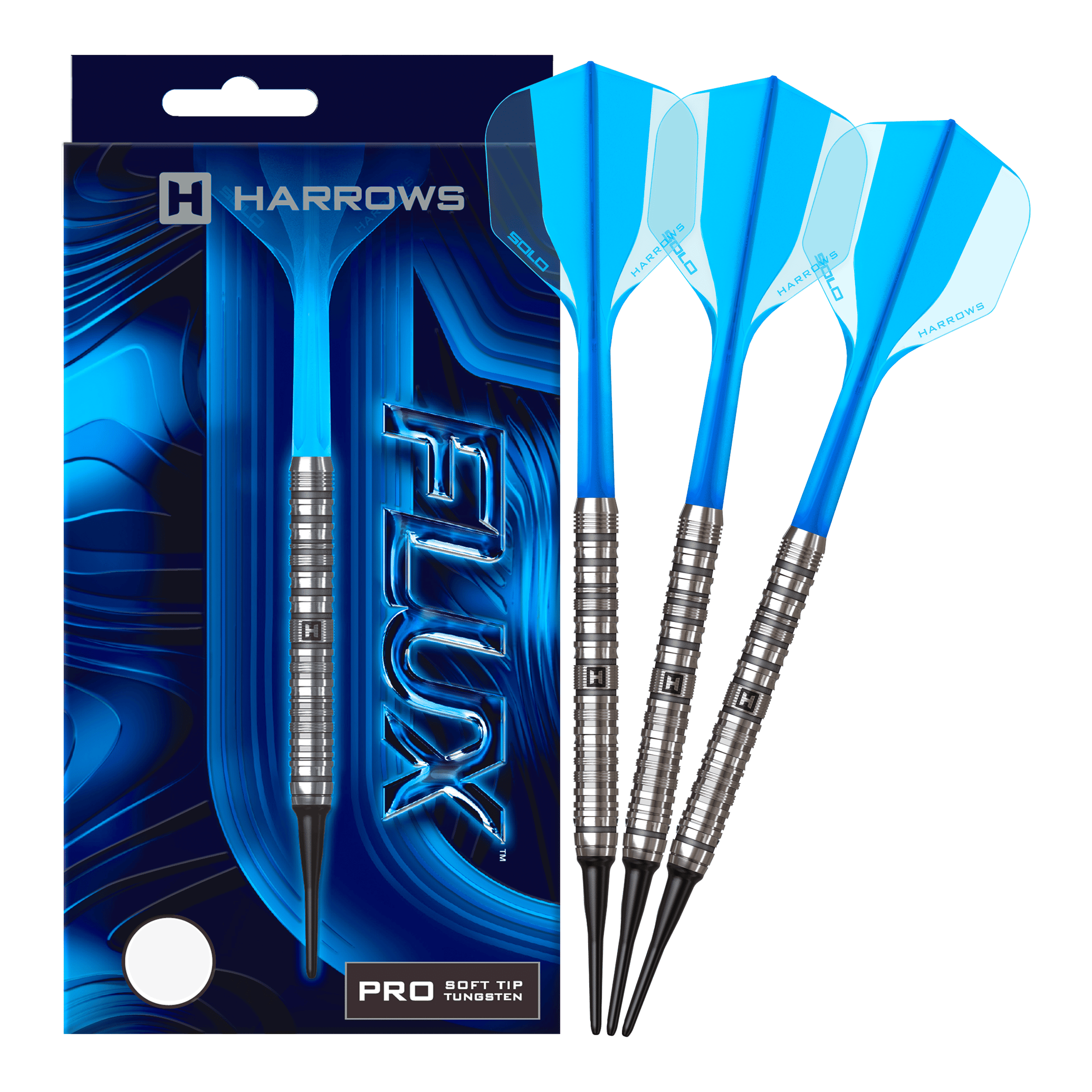 Harrows Flux Softdarts - 20g Harrows Flux Softdarts mit 20g werden voll abgebildet. Die Darts sind fein gearbeitet und elegant.