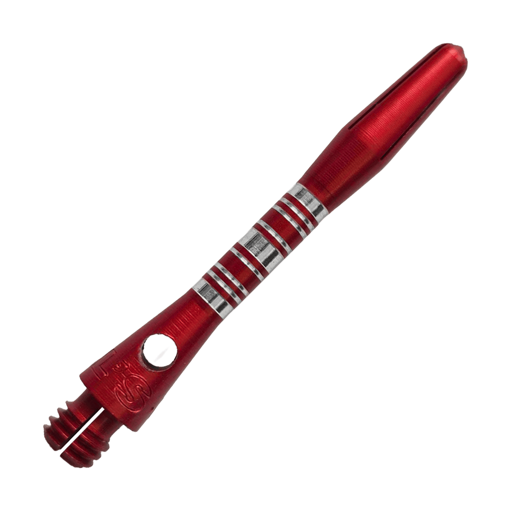 Hliníkové shafty Bulls NL Supra - červené - 34 mm Abgebildet sind die Bulls NL Supra Aluminium Shafts in Rot, 34 mm. Sie eignen sich hervorragend als Ersatzteile für Dartpfeile.