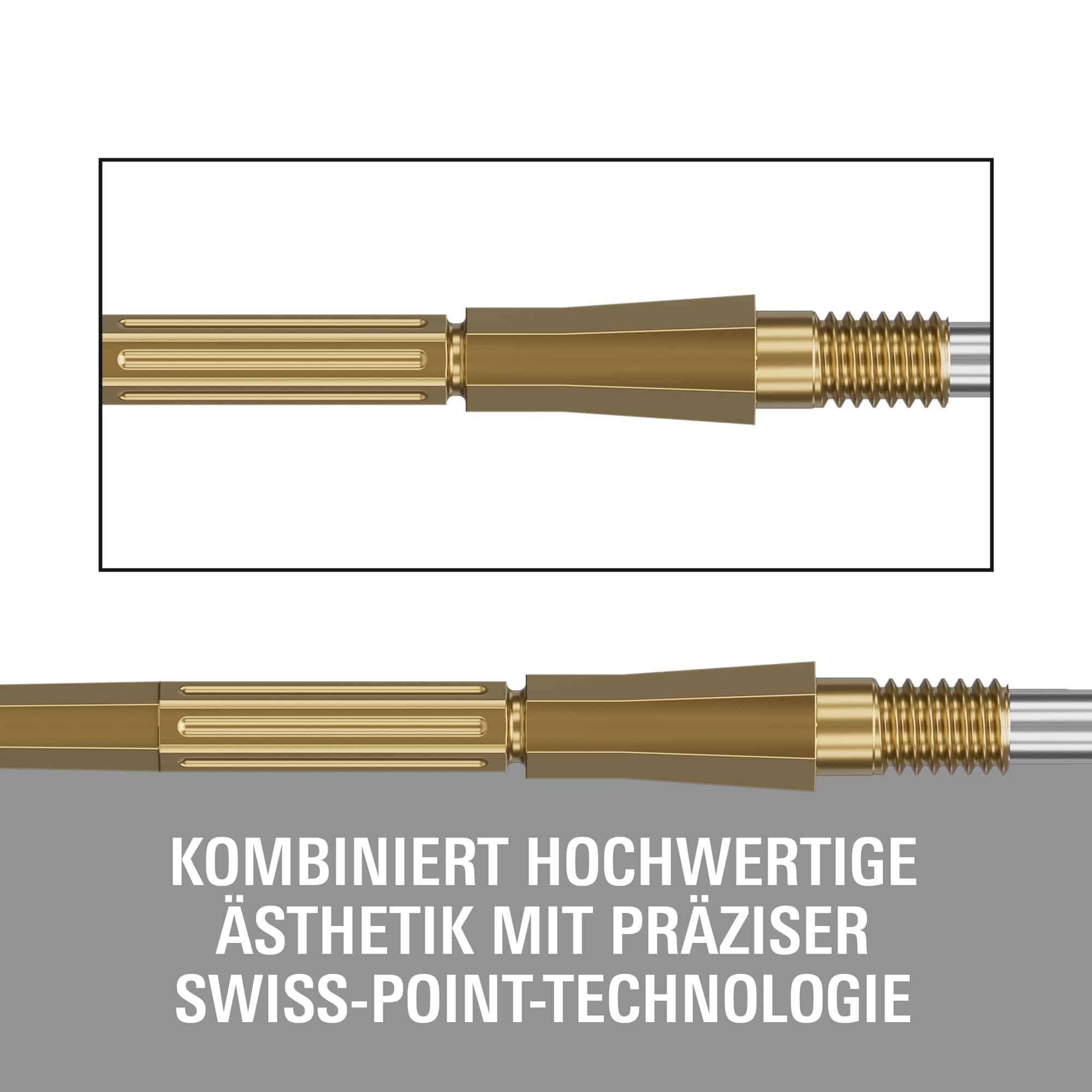 Špičky na šipky Target Elysian Archetype 43 Swiss Point ocelové - zlaté Target Elysian Archetype 43 Swiss Point Steeldartspitzen in Gold. Hochwertige Dartspitzen für professionelle Darts.