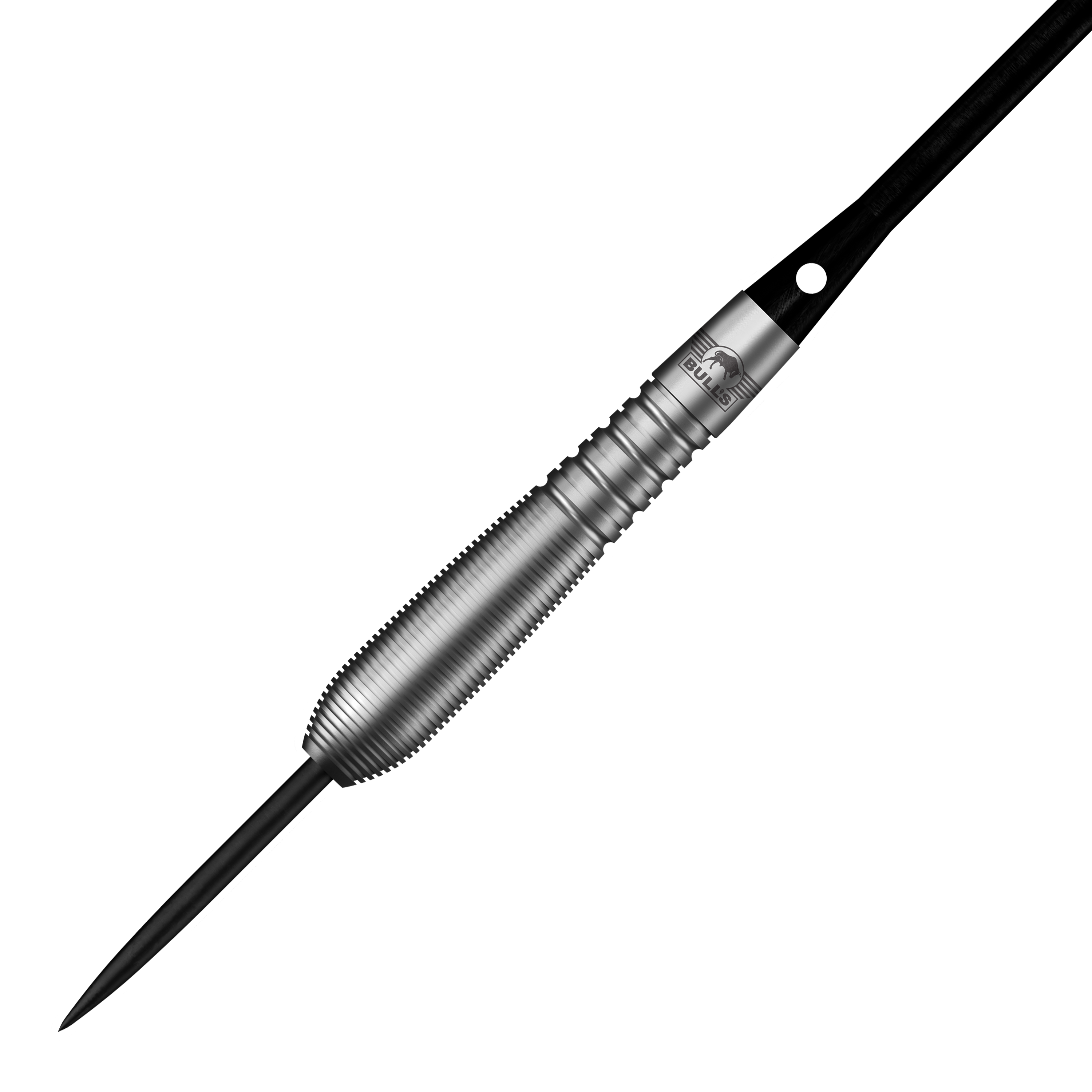 Zu sehen sind Bulls NL Chaos Blue Steeldarts mit einem Gewicht von 23g. Die Oberfläche des Darts ist im Chaos Blue Stil gehalten.