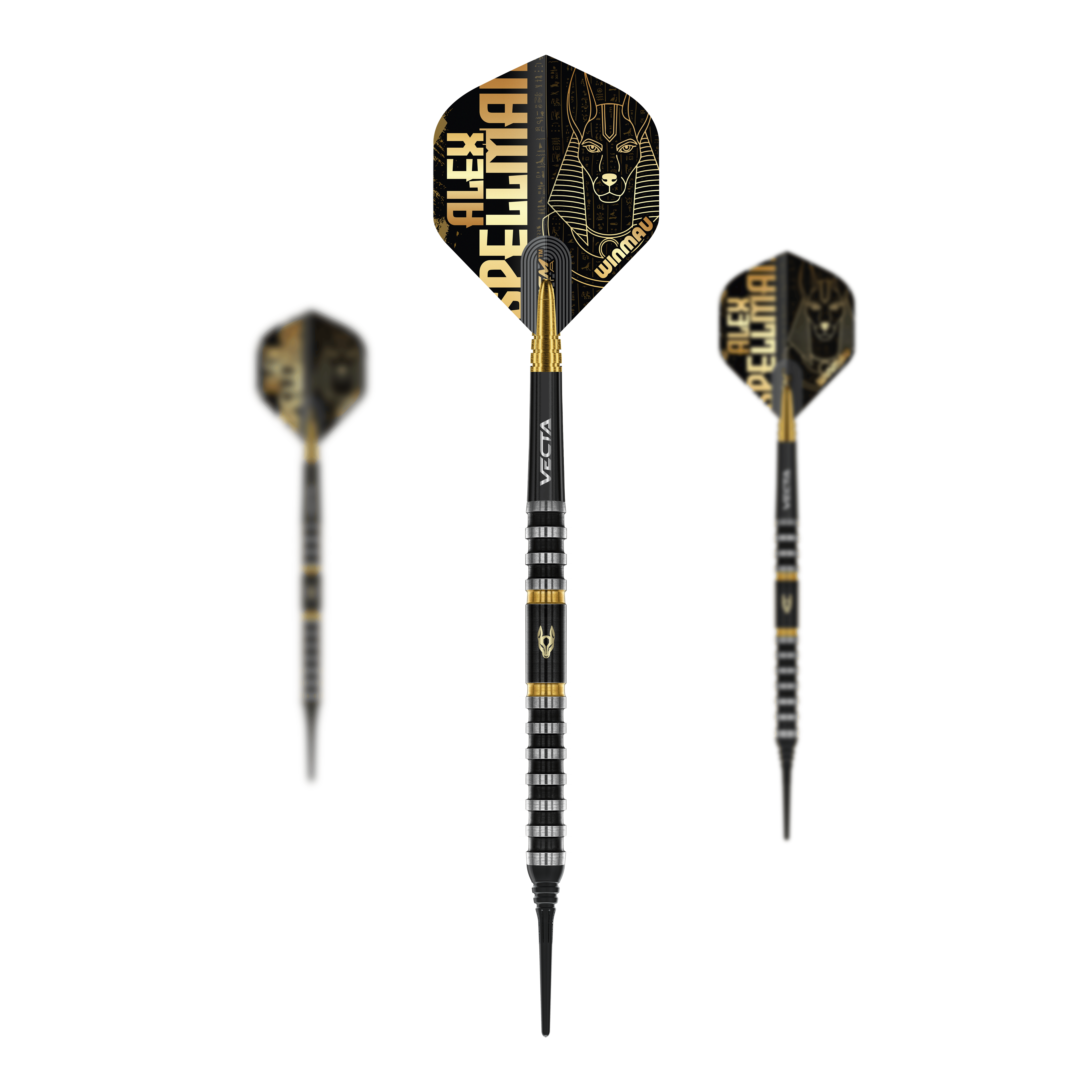 Winmau Alex Spellman Softdarts - 20g Darts abgebildet. Die Darts sind speziell für das Softdart-Spiel entwickelt.