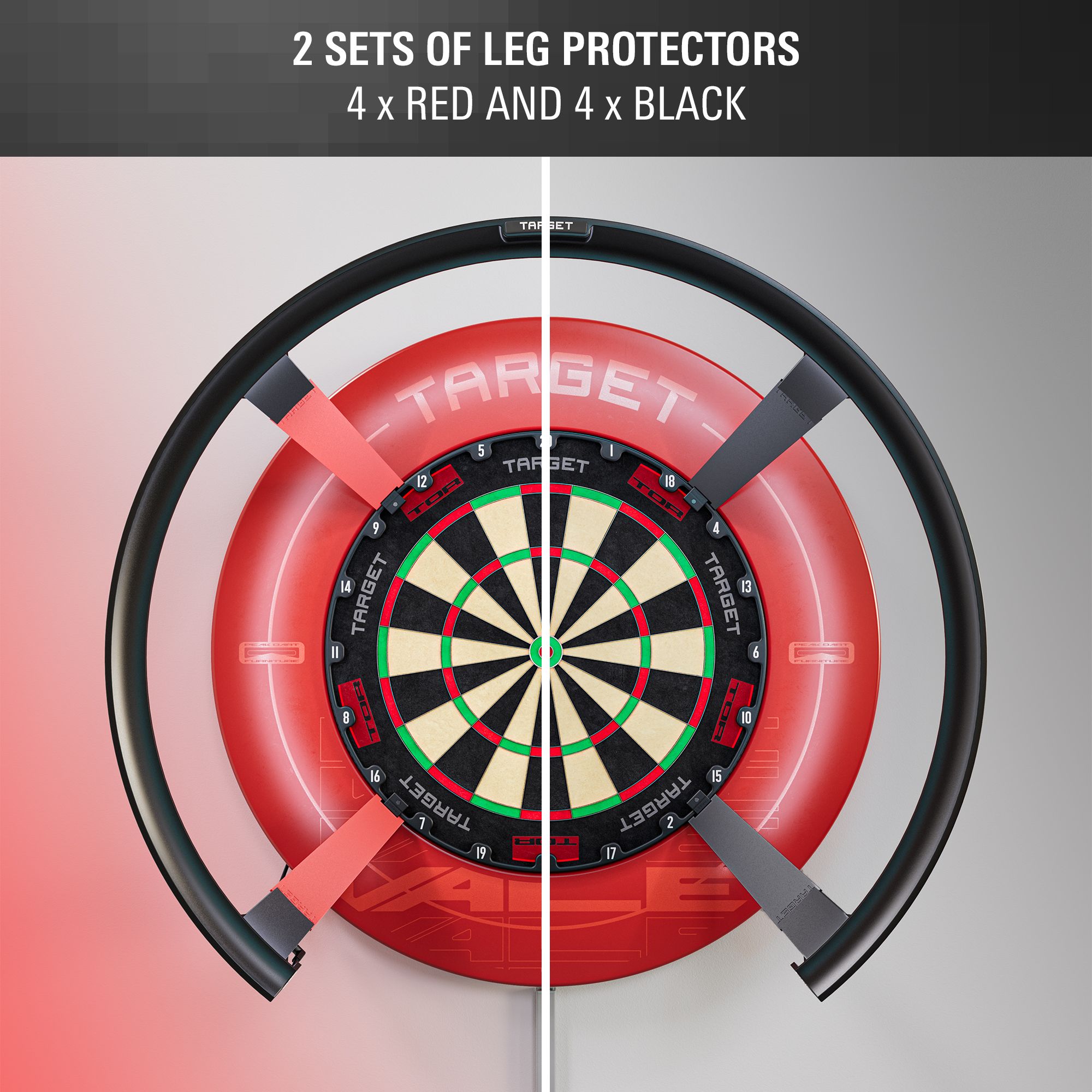 Chrániče nohou Target OMNI Das Bild zeigt die Target OMNI Leg Protectors. Dieses Produkt sichert die Beine beim Dartspiel.
