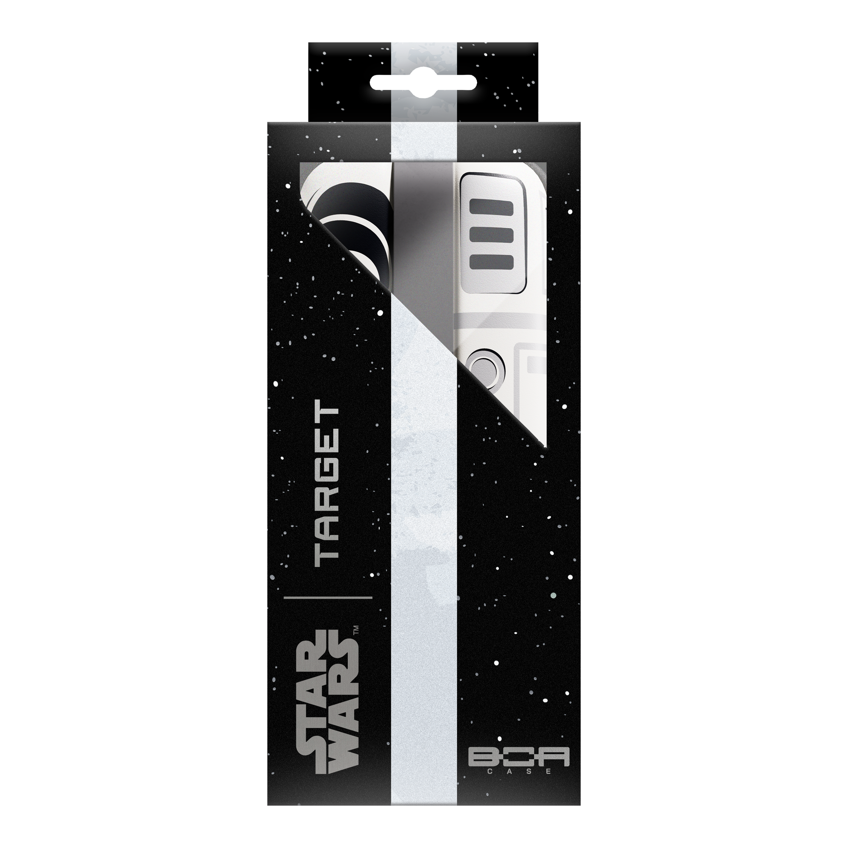 Pouzdro na šipky Target Star Wars Boa – Stormtrooper Zu sehen ist das Target Star Wars Boa Dartcase mit Stormtrooper-Motiv. Das Etui ist praktisch für den Transport und die sichere Aufbewahrung von Darts.