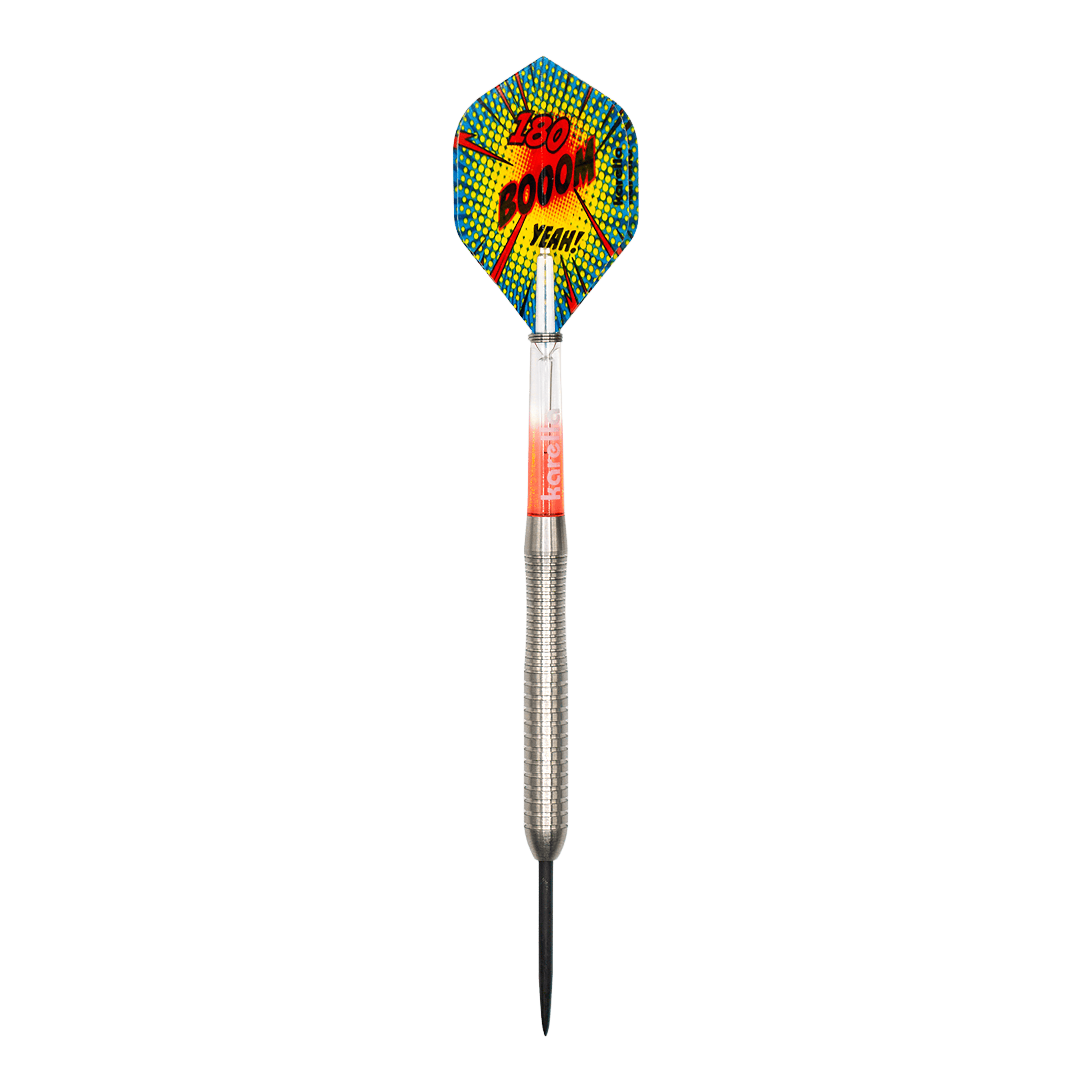Ocelové šipky Karella Comic Line CL-2 - 23g Auf dem Bild ist das Produkt Karella Comic Line CL-2 Steeldarts - 23g zu sehen. Der Dartpfeil ist detailreich dargestellt.