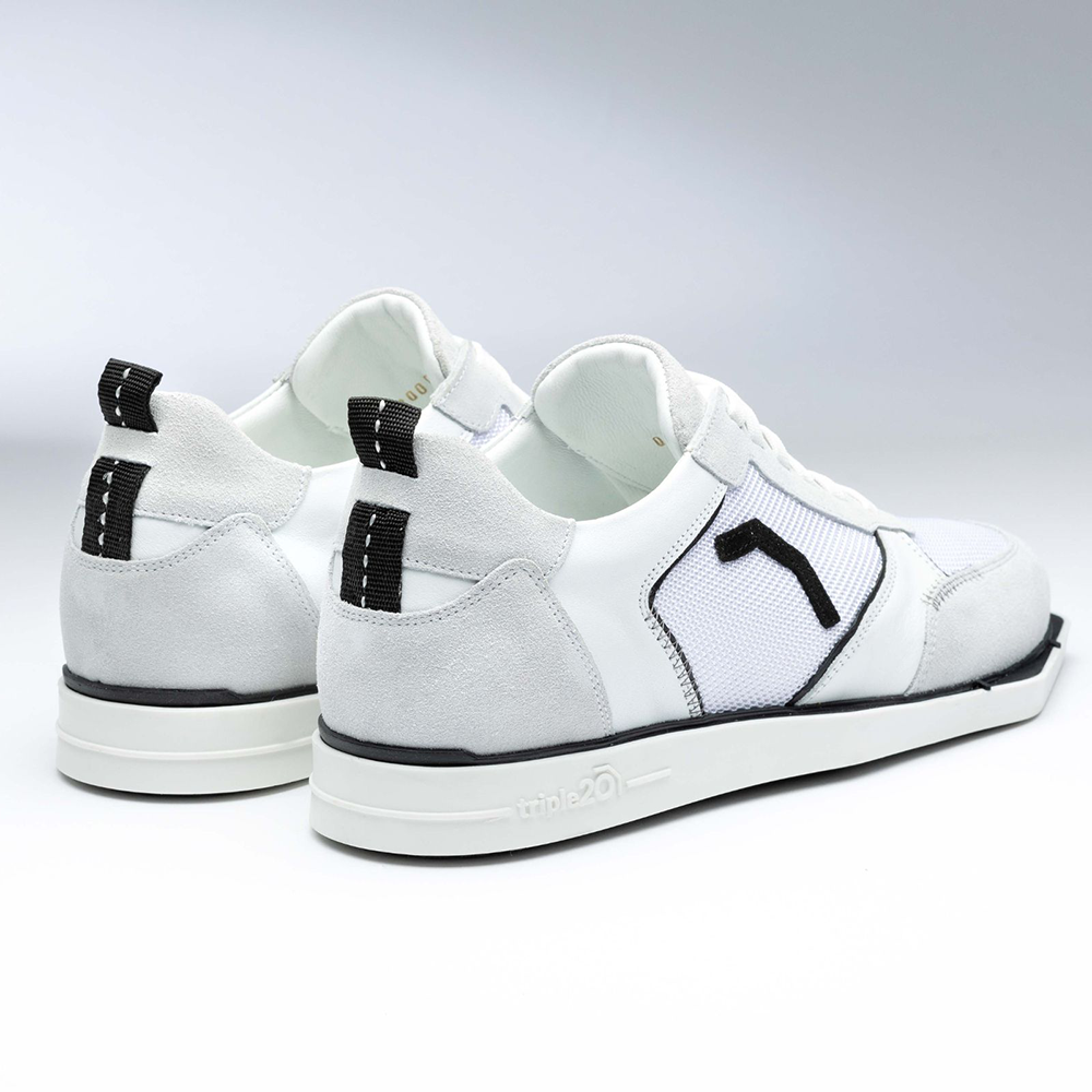 Textilní kožené šipkové boty Triple20 – bílá černá