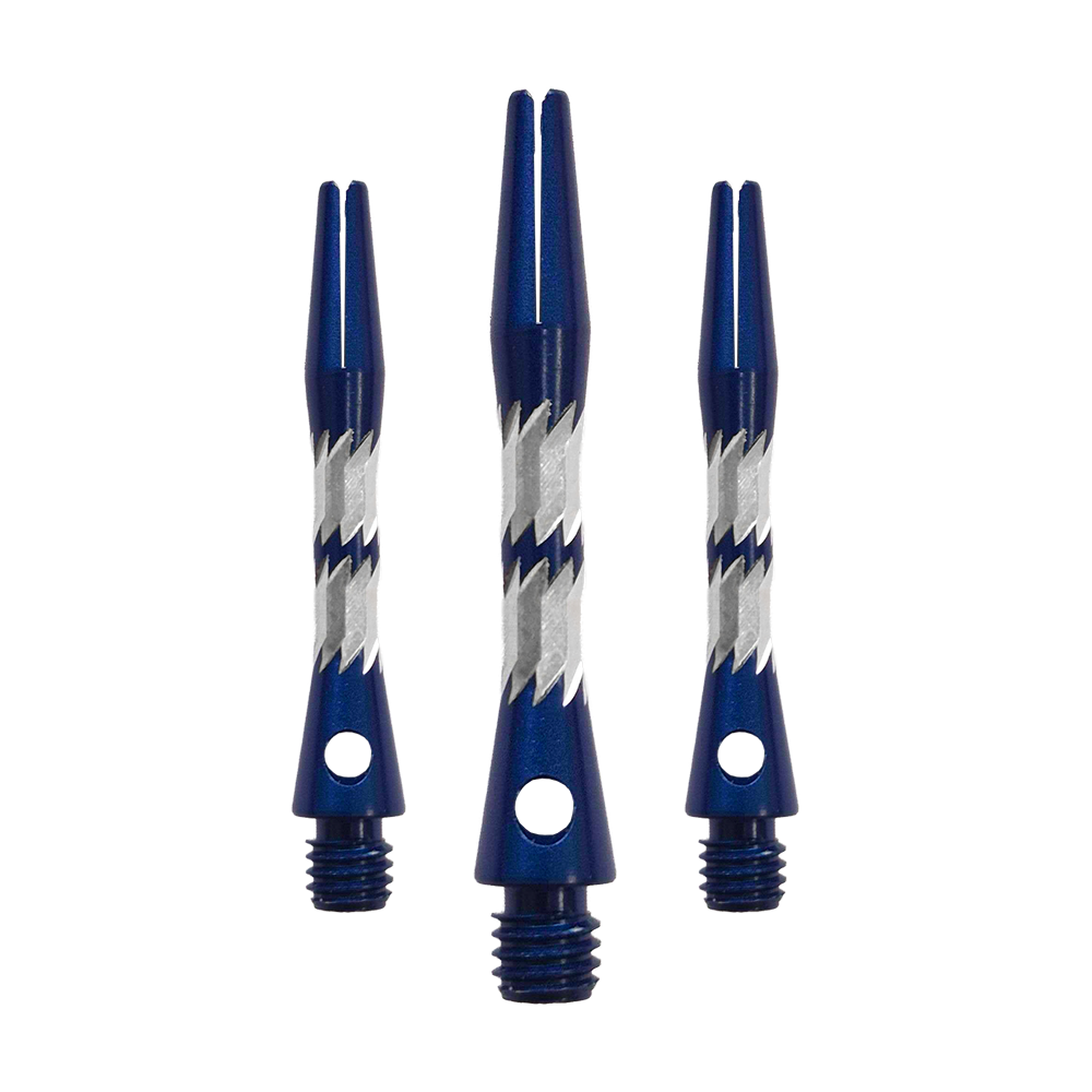 Hliníkové shafty Bulls NL Minor - modré - 33 mm Zu sehen ist ein Set Bulls NL Minor Aluminium Shafts in Blau mit 33 mm Länge. Diese Aluminiumschäfte werden für Darts verwendet.