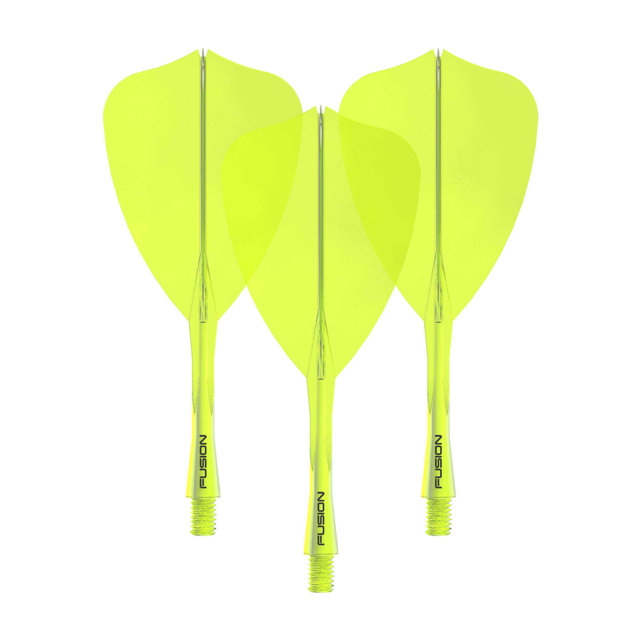 Letka Winmau Fusion, systém Arrow, neonově žlutá Dieses Bild zeigt das Winmau Fusion Flight Shaft System Arrow Set in Neongelb mit einer Länge von 28 mm. Zu sehen ist vermutlich ein komplettes Dartset.