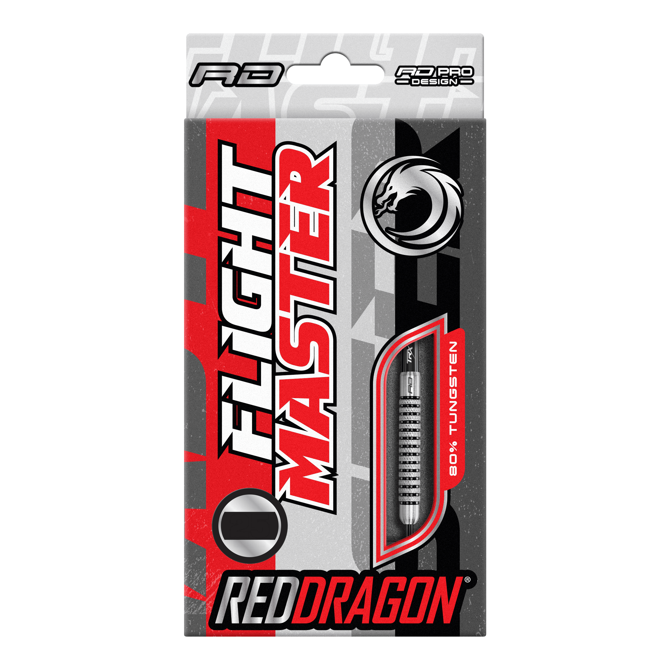 Abgebildet ist Red Dragon Flightmaster Fury 2 Steeldarts - 25g. Der Dart besticht durch sein modernes Design und seine robuste Verarbeitung.