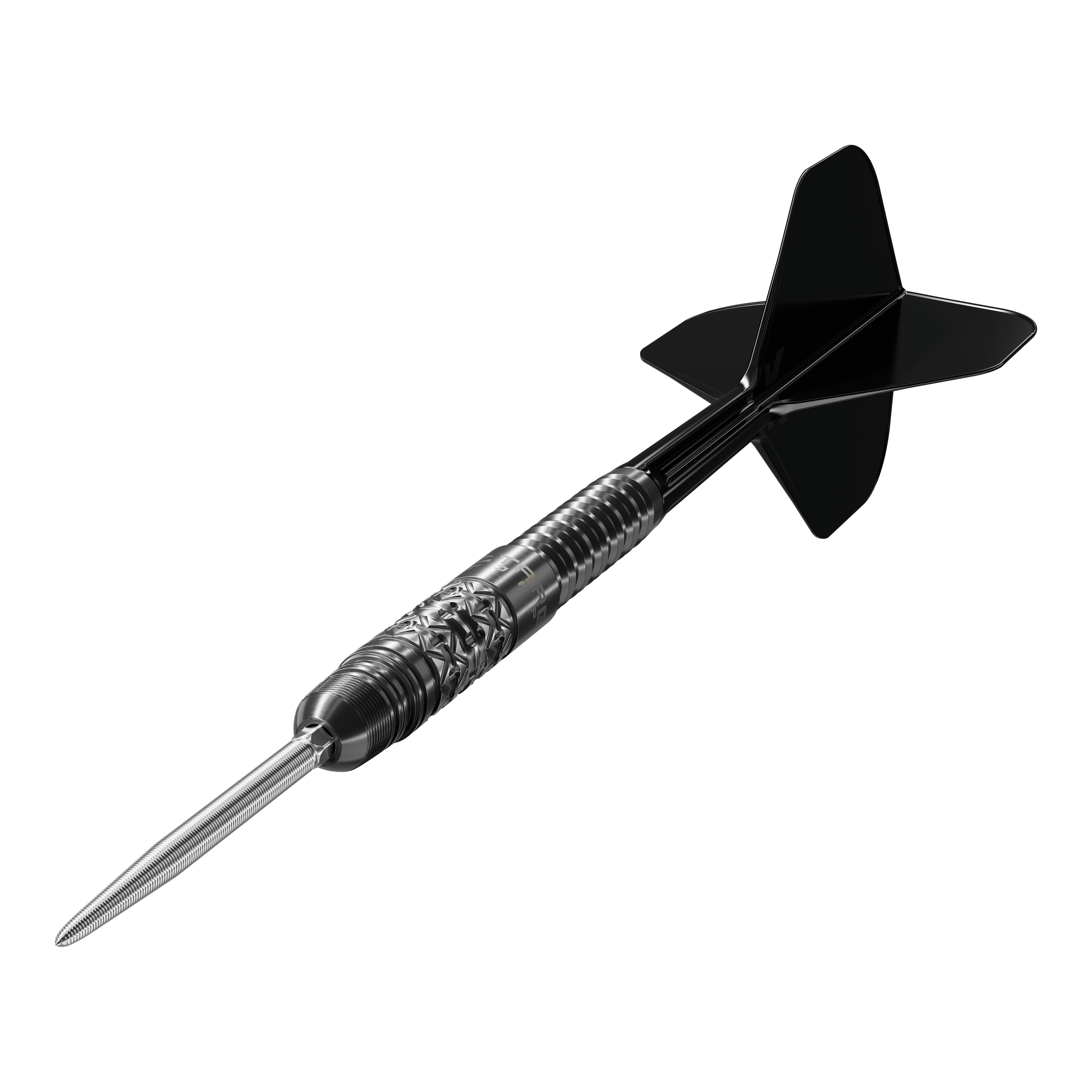 Ocelové šipky Target Japan Black Marque Creed Swiss Point - 23g Das Produkt Target Japan Black Marque Creed Swiss Point Steeldarts - 23g ist zu sehen. Die schwarzen Darts stehen für hochwertige Verarbeitung.