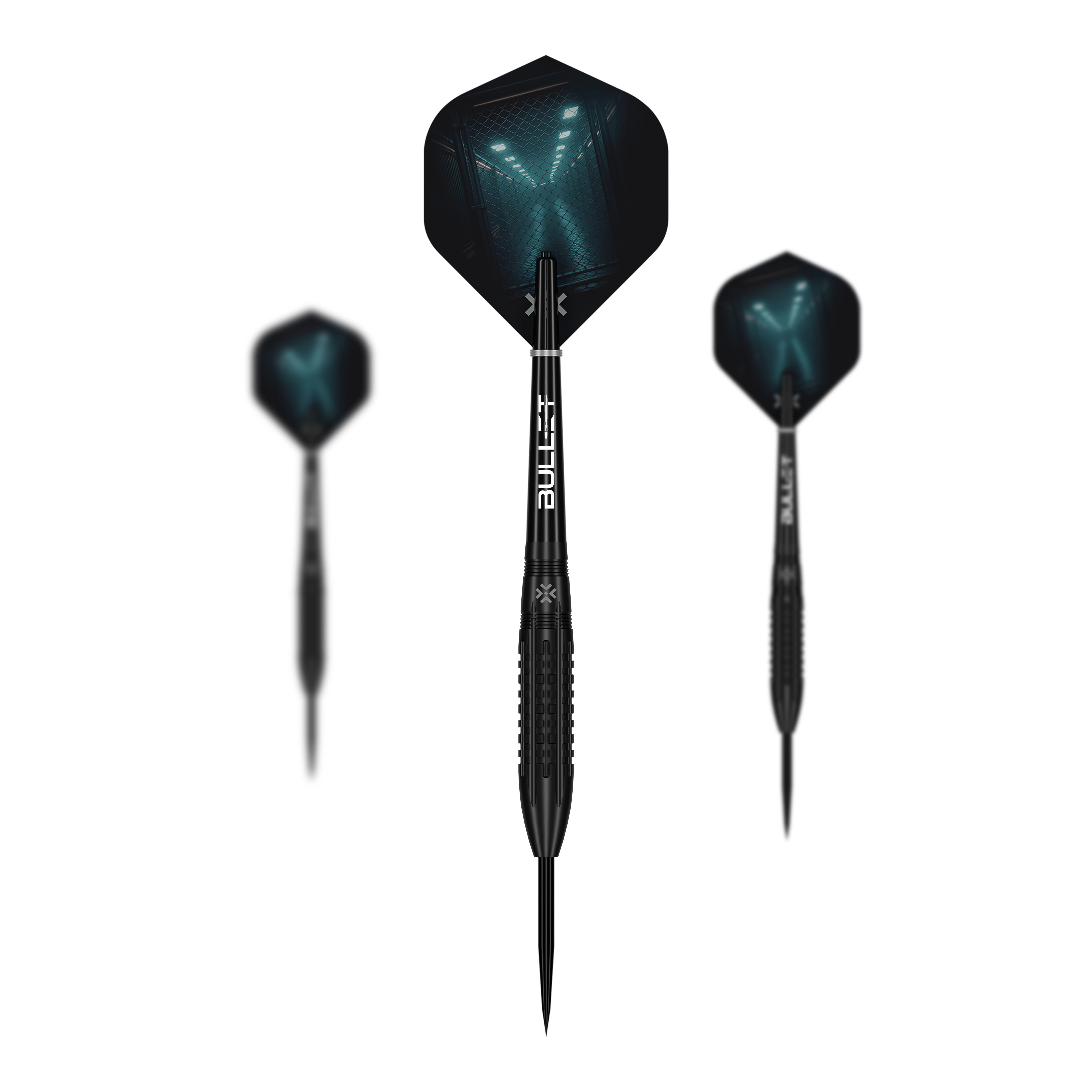 Ocelové šipky Bullet Cage Dieses Bild stellt die Bullet Cage Steeldarts dar. Die Pfeile sind speziell für das Steeldart-Spielen konzipiert.