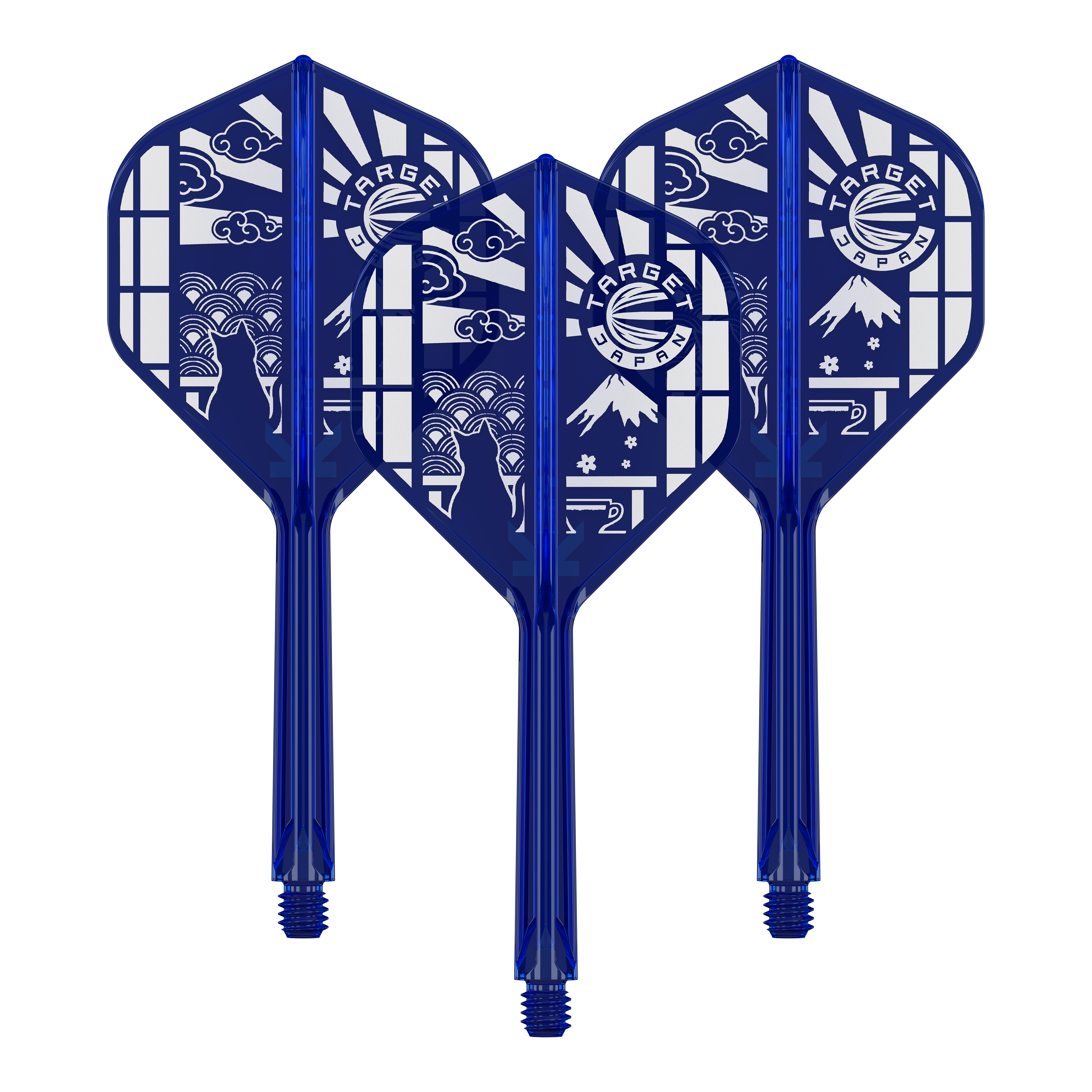 Standardní lety Target Japan K-Flex Blue Limited č. 2 Ein Set von Target Japan K-Flex Blue Limited No2 Flights 33mm wird dargestellt. Das Set zeigt blaue Dartflights.
