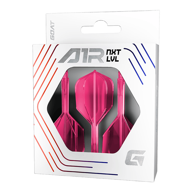 Das Bild zeigt das GOAT A1R No6 Flight-Shaft-System in Neon Pink. Es ist ein moderner Flight-Shaft für Darts.