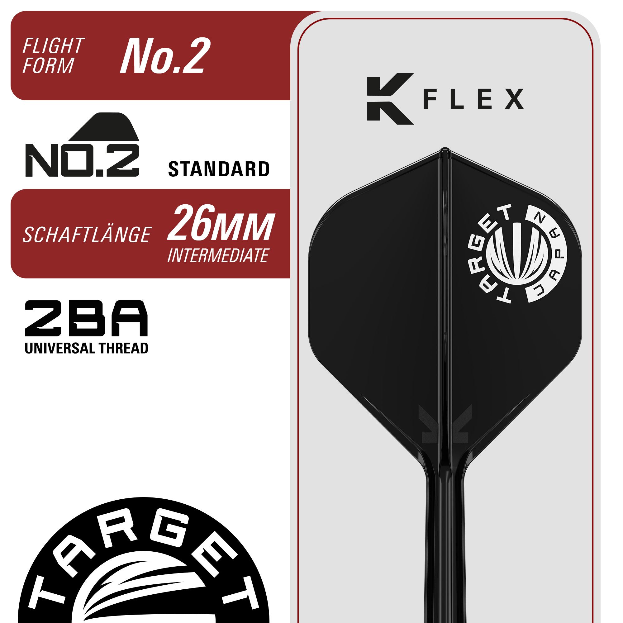 Dies ist ein Bild der Target Japan Charis GEN6 Swiss Point Steeldarts - 23g. Die Steeldarts sind für ihre Präzision und das stilvolle Aussehen bekannt.