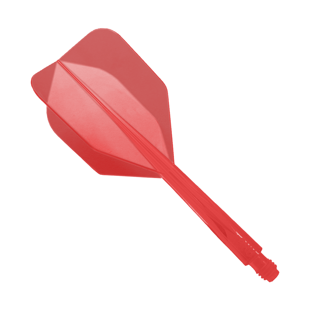 Systém letky Condor Ax Red Small - XL - 37,5 mm Das Bild zeigt ein rotes Dartflight-System mit integriertem Schaft. Es handelt sich um das Modell "Condor Axe Red Flight-System Small - XL - 37,5 mm".