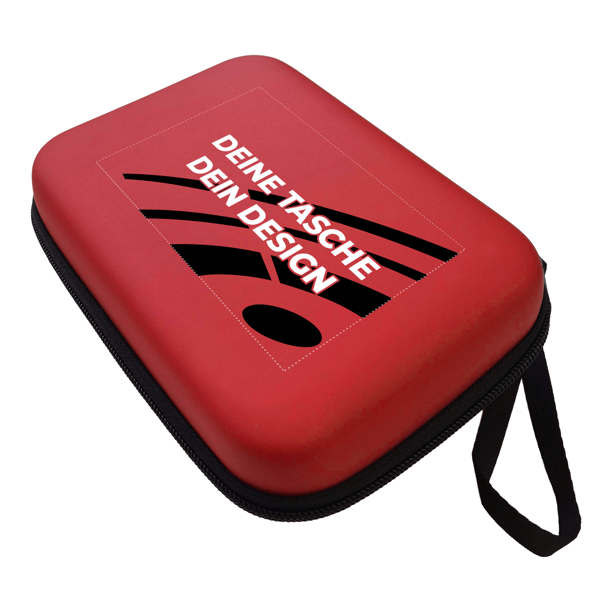 Pouzdro na šipky System-4 s vaším designem Das Foto zeigt ein Dartcase System 4 in Rot. Das Etui schützt und organisiert Dartpfeile und Zubehör.