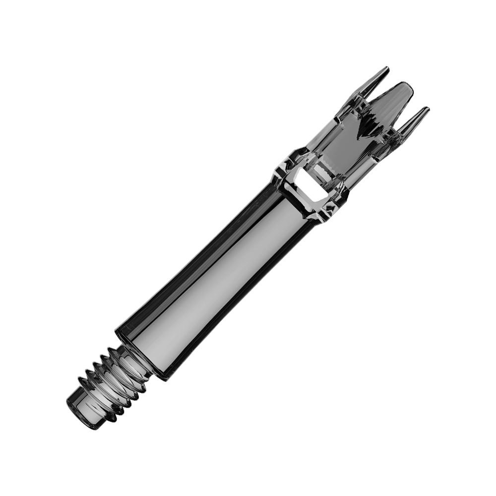 Náhradní hřídele L-Style L-System - čiré černé Mehrere schwarze transparente Ersatzshafts sind zu sehen. Die Shafts liegen geordnet nebeneinander.