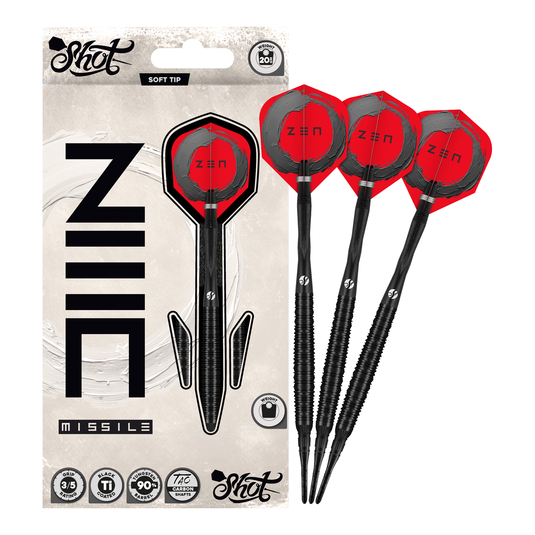 Měkké šipky Shot ZEN Missile - 20g Měkké šipky Shot ZEN Missile - 20g