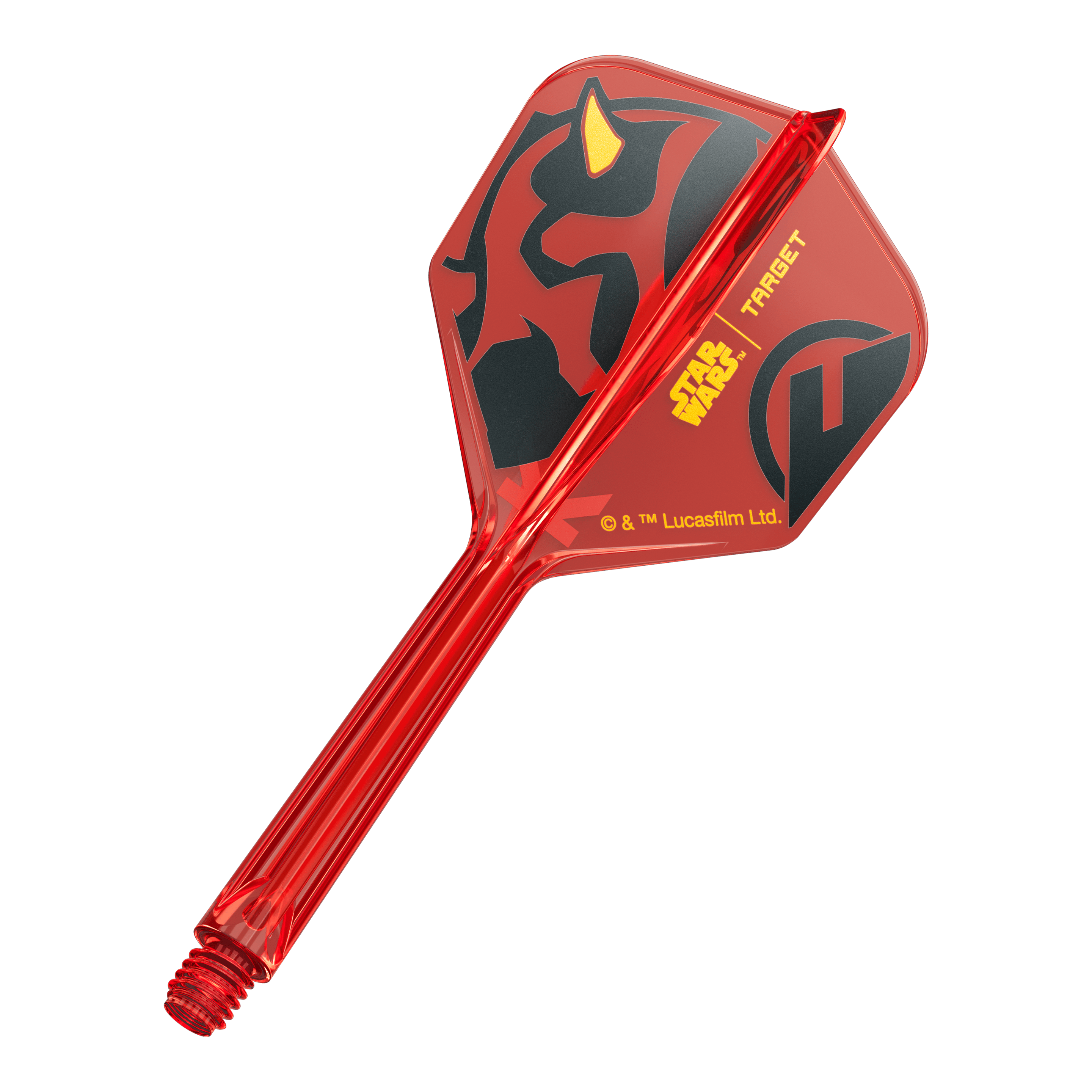 Target Star Wars K-Flex Darth Maul č. 6 lety Ein einzelner Dartflight mit dem Titel '410522_Target_StarWars_KFlex_DarthMaul_No6_Flights_Medium_33mm_1'. Das Bild zeigt ein Star Wars Motiv im Darth Maul Design in mittlerer Größe.