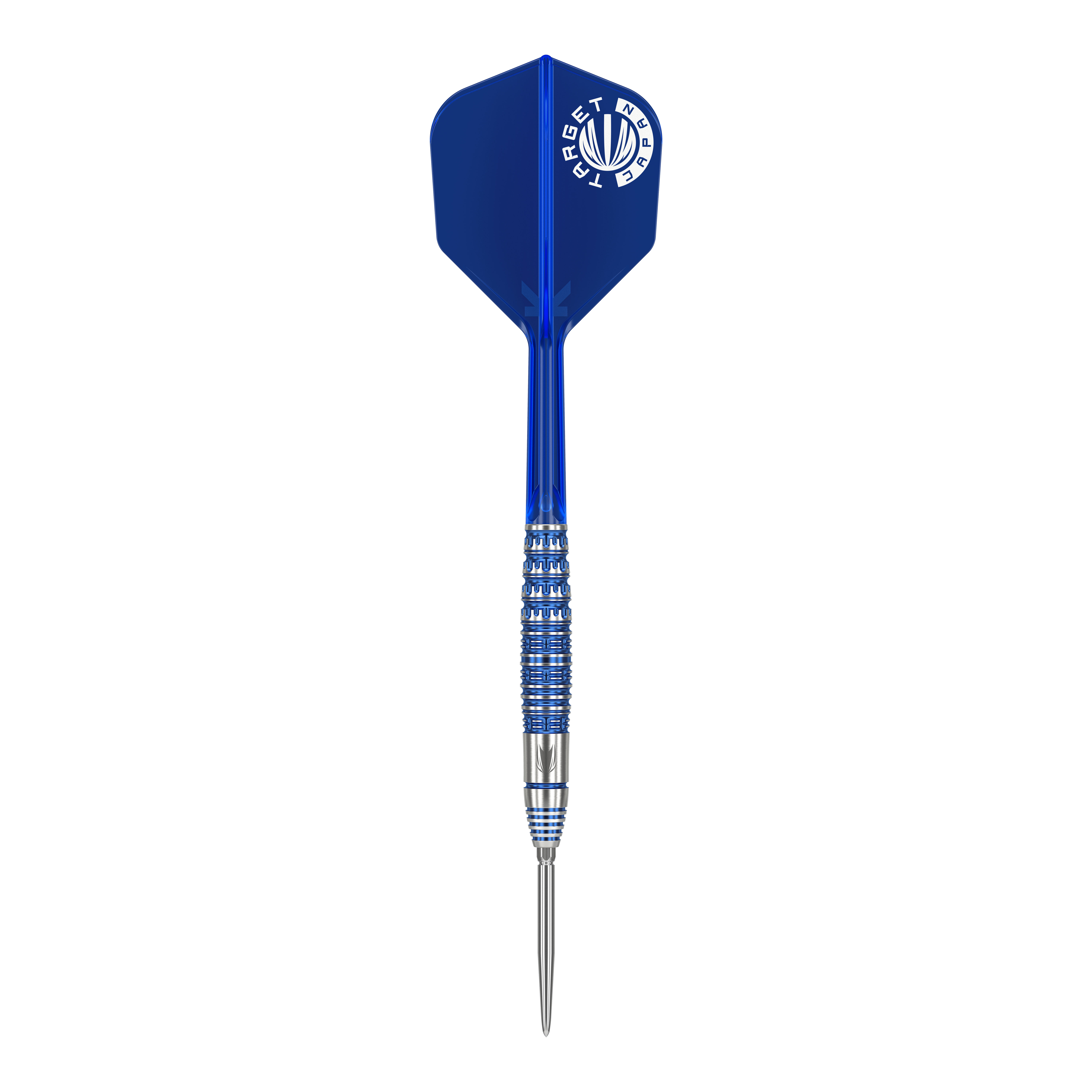 Ocelové šipky Target Japan Toru Suzuki Sereno GEN1 Swiss Point - 21g Auf dem Bild ist ein Steeldart der Marke Target Japan Toru Suzuki Sereno GEN1 Swiss Point mit 21g Gewicht zu sehen. Der Dart hat eine blaue Flight und einen silber-blauen Schaft mit feinen Rillen.