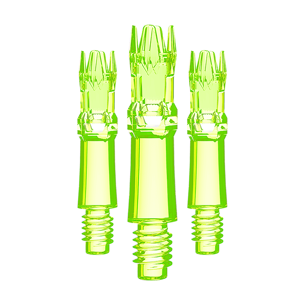 Náhradní hřídele L-Style L-System - neonově žluté Ein Set aus gelben leuchtenden Ersatzshafts ist zu sehen. Mehrere Shafts werden eng zusammen präsentiert.