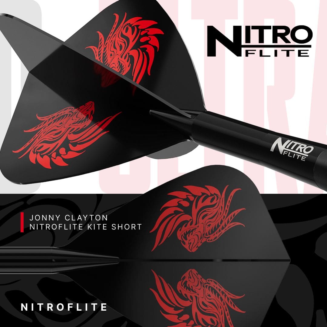 Ocelové šipky Red Dragon Jonny Clayton RD-ULTRA Switch Point - 22g Auf dem Bild sind die Red Dragon Jonny Clayton RD-ULTRA Switch Point Steeldarts mit 22 Gramm zu sehen. Die Darts werden aus einer anderen Perspektive dargestellt.