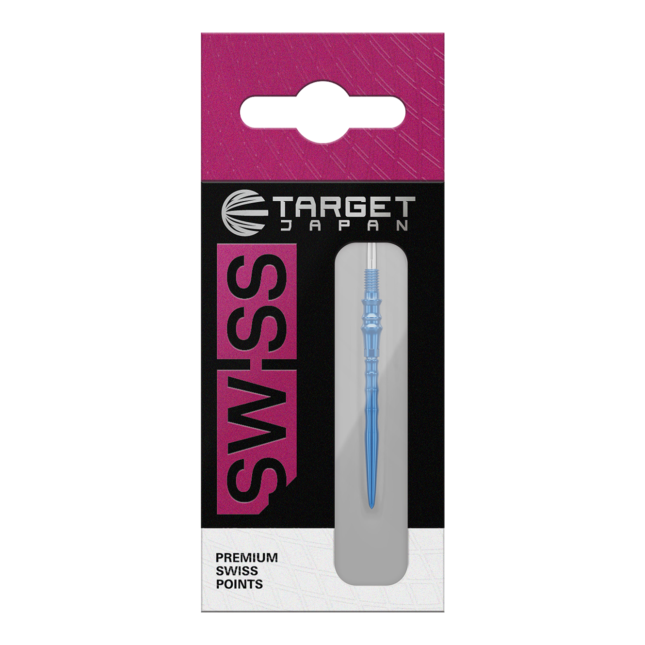Špičky na šipky Target Japan Premium Swiss Point - modré Zu sehen sind Target Japan Premium Swiss Point Dartspitzen in der Farbe Blau. Sie werden als Ersatzspitzen für Dartpfeile verwendet.