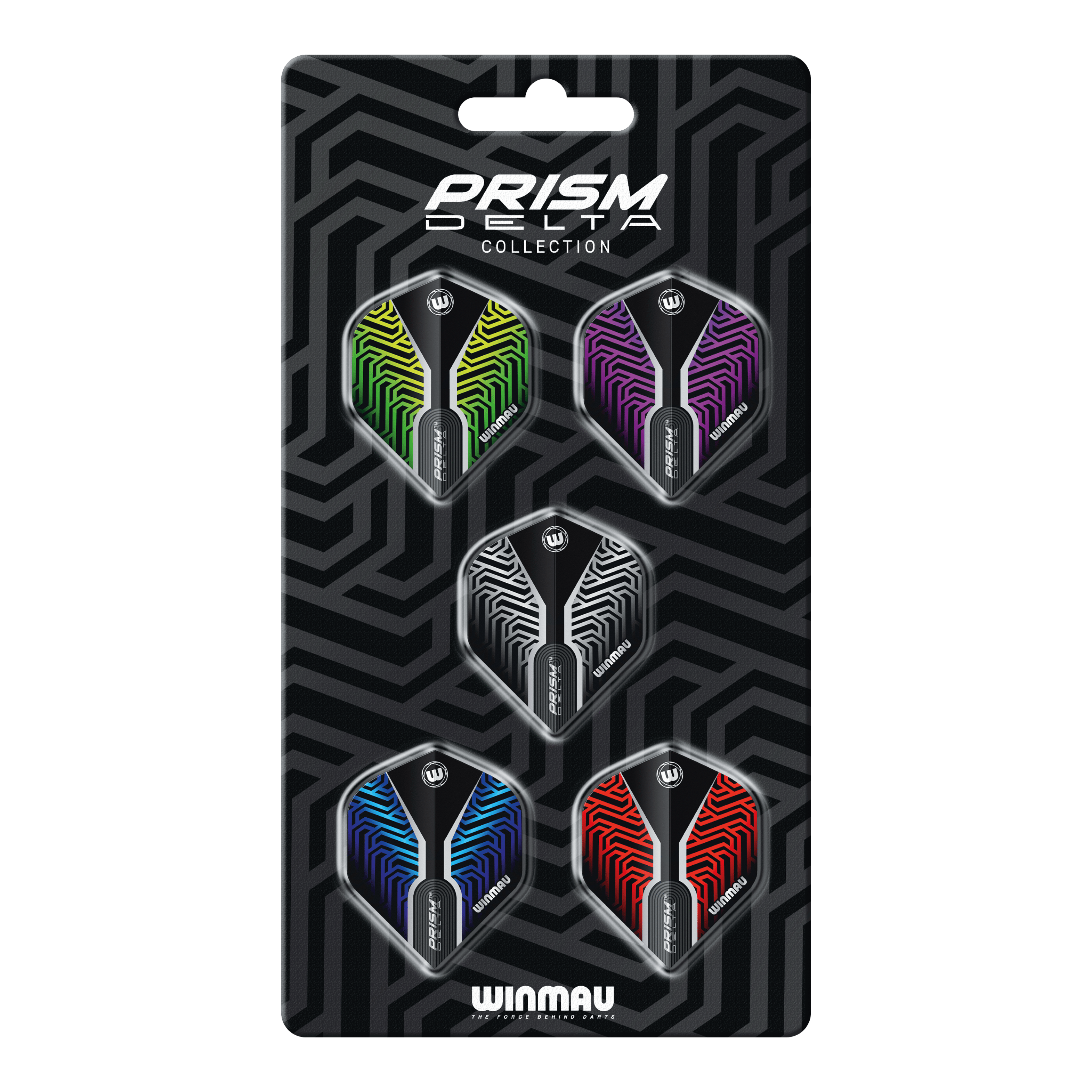 Zu sehen ist die Winmau Prism Delta No2 Standard Flight Collection. Diese Flights eignen sich bestens für präzise Dartspiele.