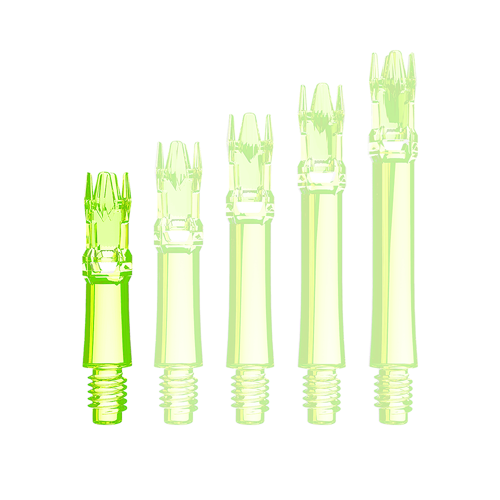Náhradní hřídele L-Style L-System - neonově žluté Hier ist eine neongelbe Ersatzshaft abgebildet. Die Shaft wird von vorne gezeigt.