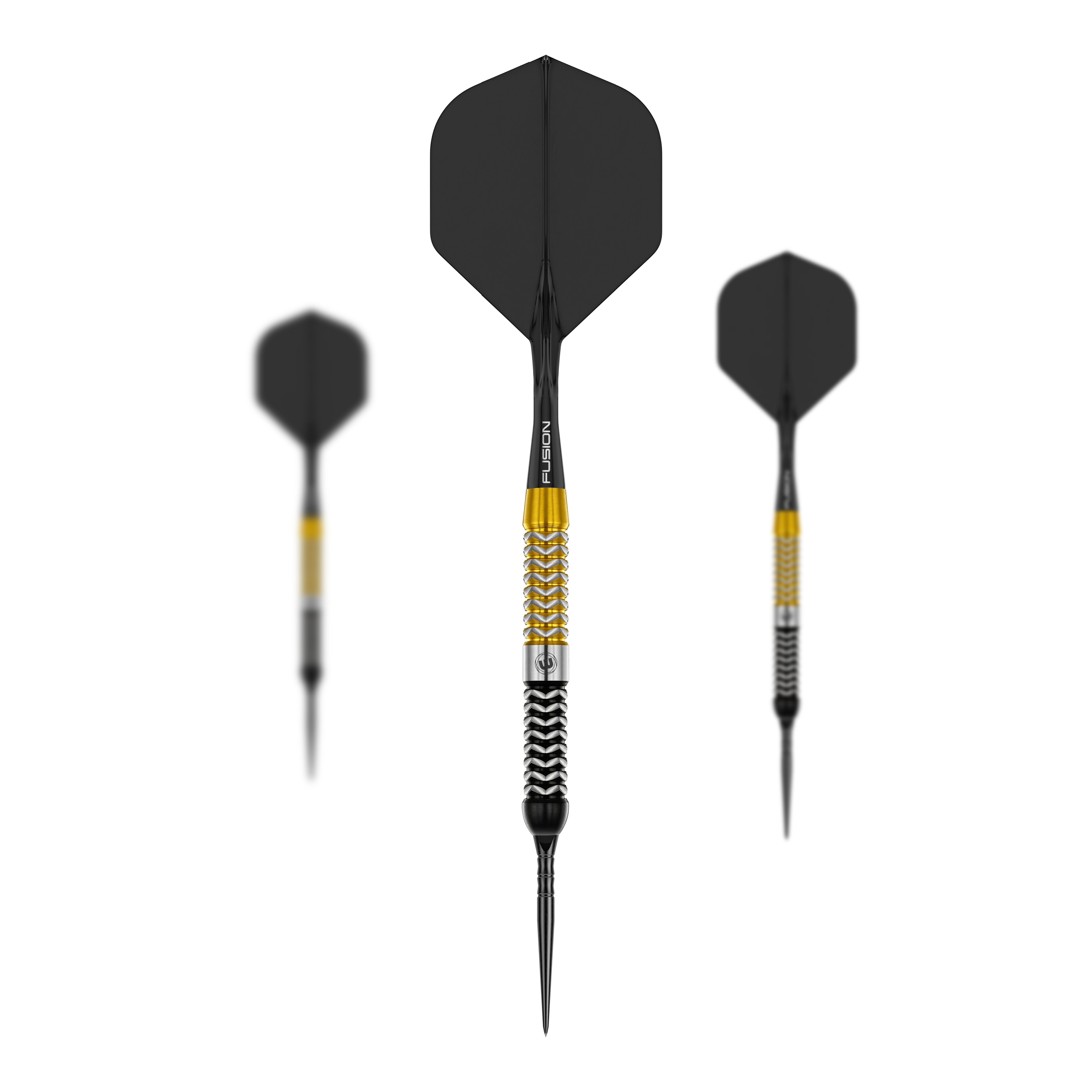 Dieses Bild präsentiert das Set der Winmau Exion Parallel Switch Point Steeldarts. Das Set ist speziell für Dart-Enthusiasten zusammengestellt.