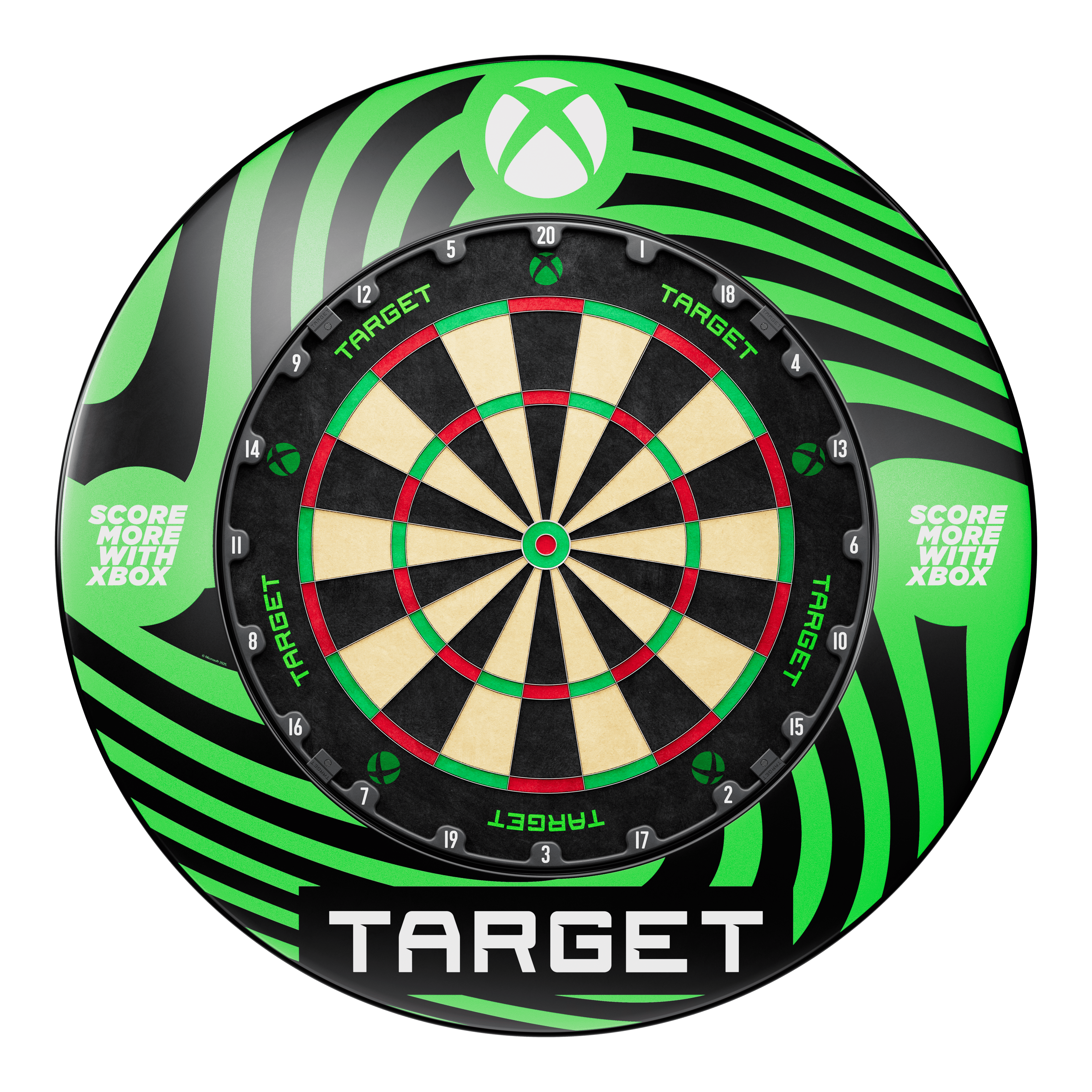 Sada prostorového prostoru pro terč Target Xbox Das Foto zeigt das Target Xbox Dartboard Surround Bundle. Das Bundle eignet sich zur Umrandung und zum Schutz Ihrer Dartscheibe.