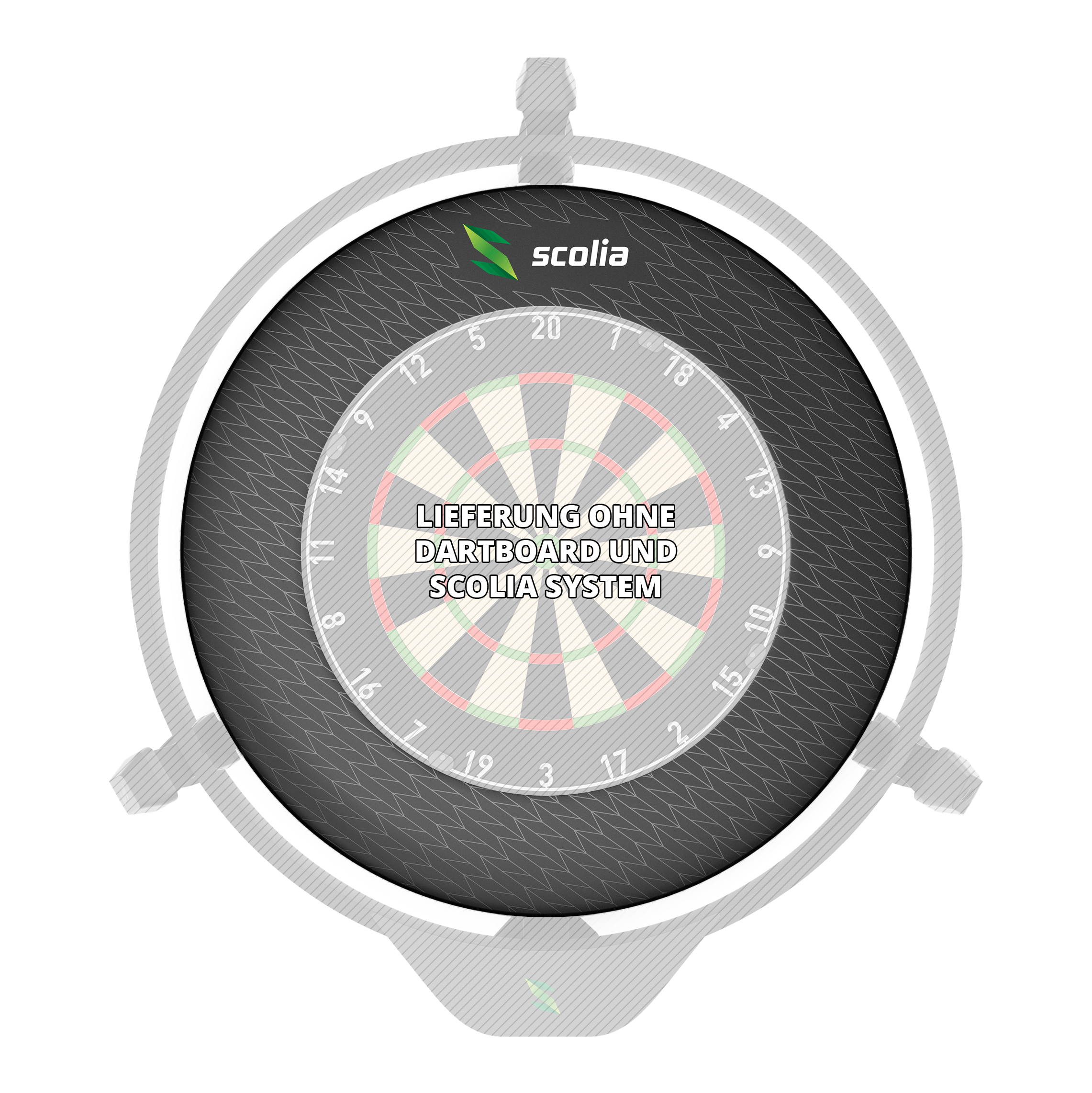 Obložení terče Scolia Signature Dieses Bild zeigt den Scolia Signature Dartboard Surround. Es handelt sich um eine Schutzeinrichtung für Dartboards.