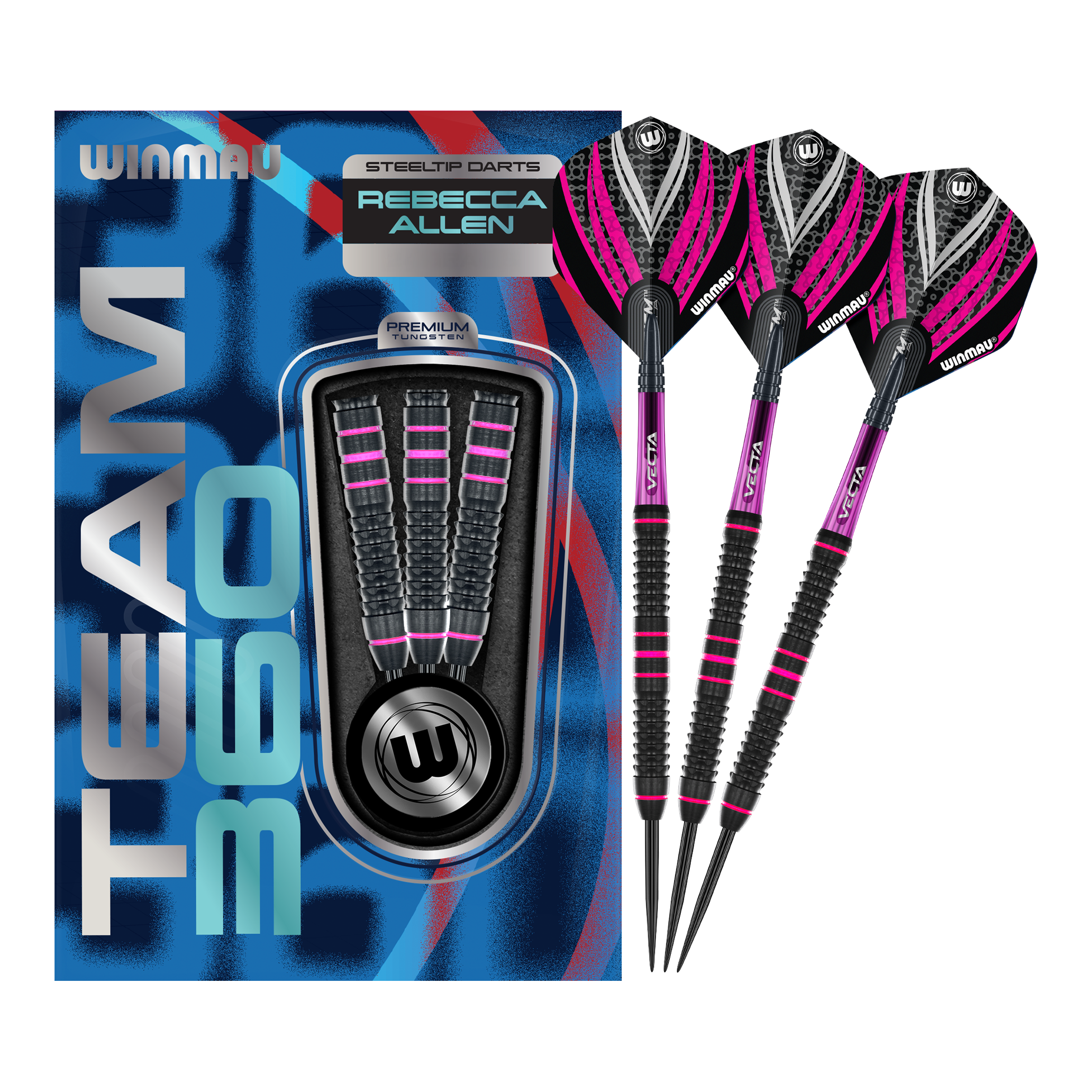 Šipky Winmau Team 360 Rebecca Allen ocelové - 24g Diese Grafik zeigt die Winmau Team 360 Rebecca Allen Steeldarts - 24g in ihrer vollen Länge. Sie sind für ambitionierte Dartspielerinnen und Dartspieler geeignet.