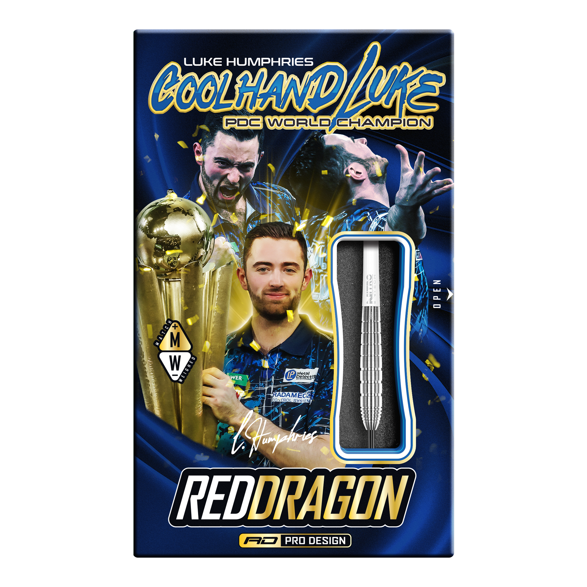 Ocelové šipky Red Dragon Luke Humphries TX1 Pioneer Die Abbildung zeigt die Red Dragon Luke Humphries TX1 Pioneer Steeldarts. Es handelt sich um hochwertige Steeldarts für professionelle Dartspieler.